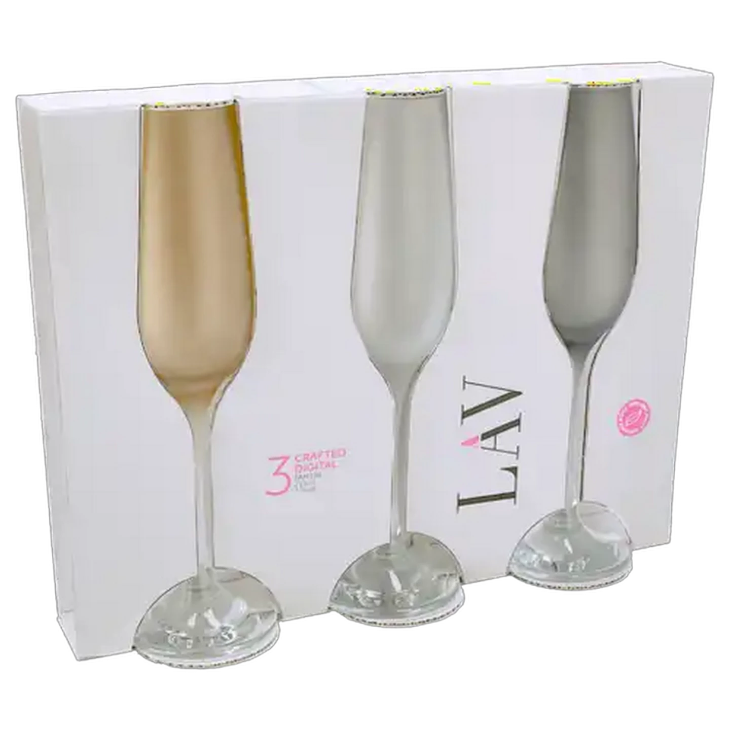Image of LAV Midnight Flute Glass 3 Piece Set