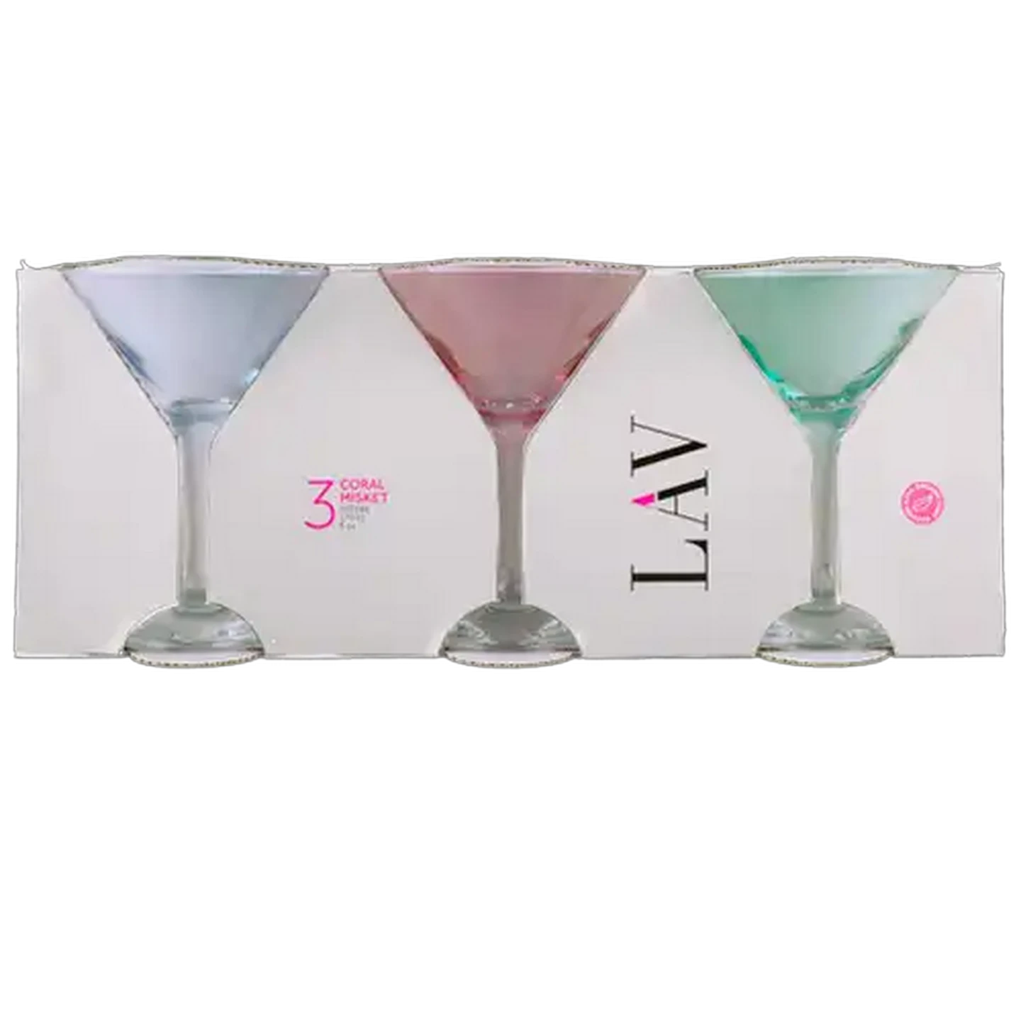 Image of LAV Coral Martini Glass 3 Piece Set