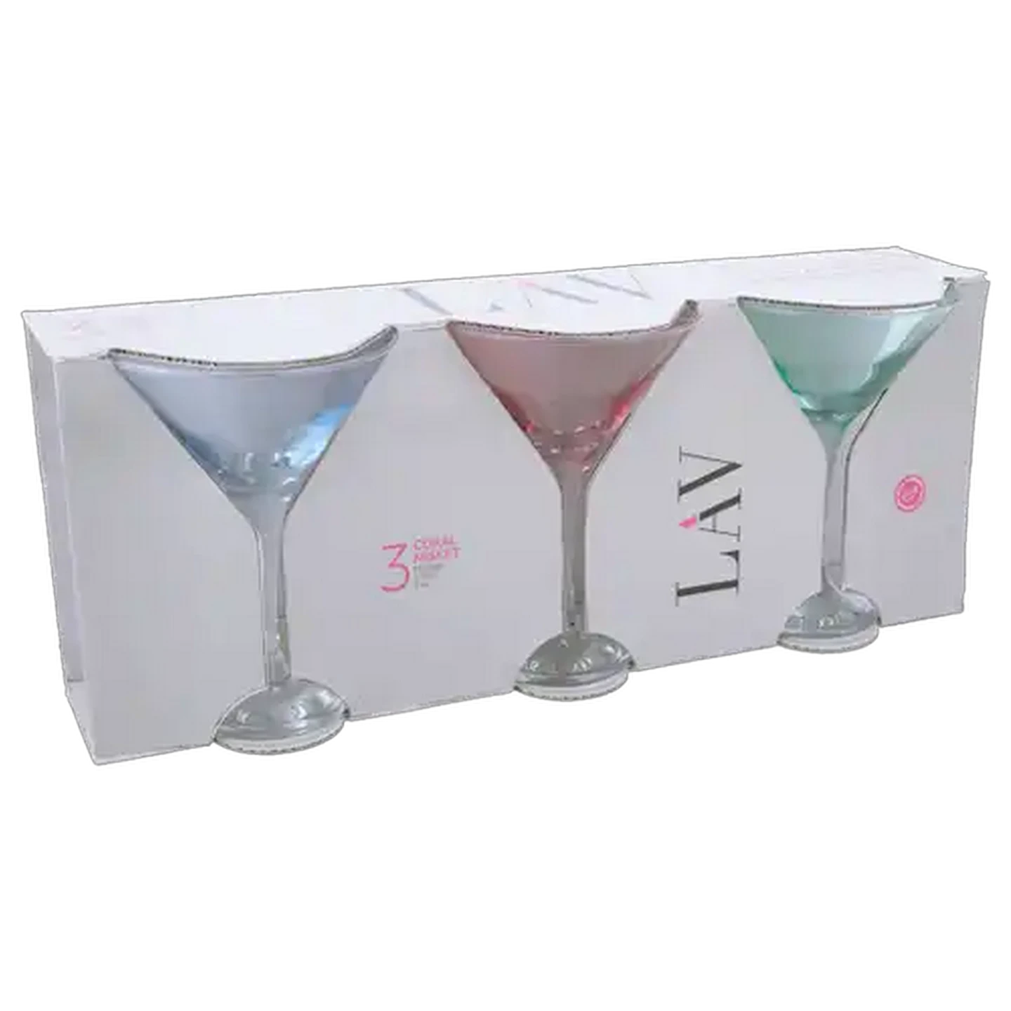 Image of LAV Coral Martini Glass 3 Piece Set