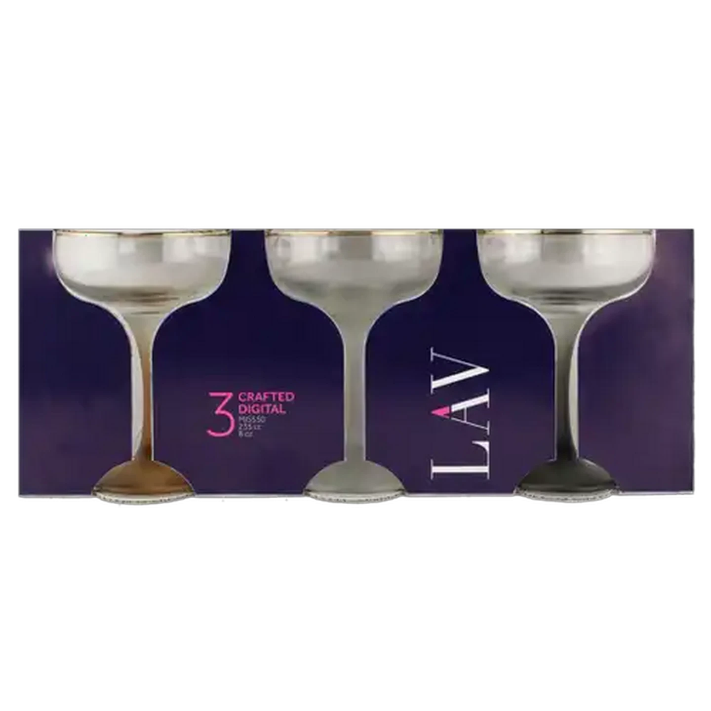 Image of LAV Midnight Coupe Glass 3 Piece Set