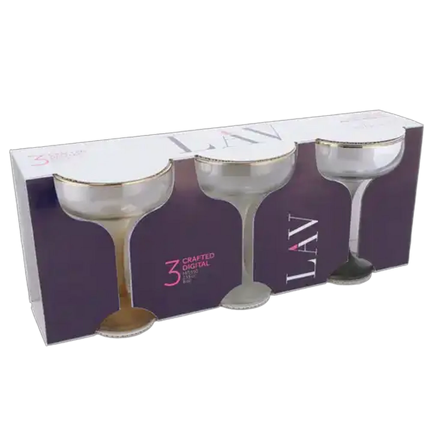 Image of LAV Midnight Coupe Glass 3 Piece Set