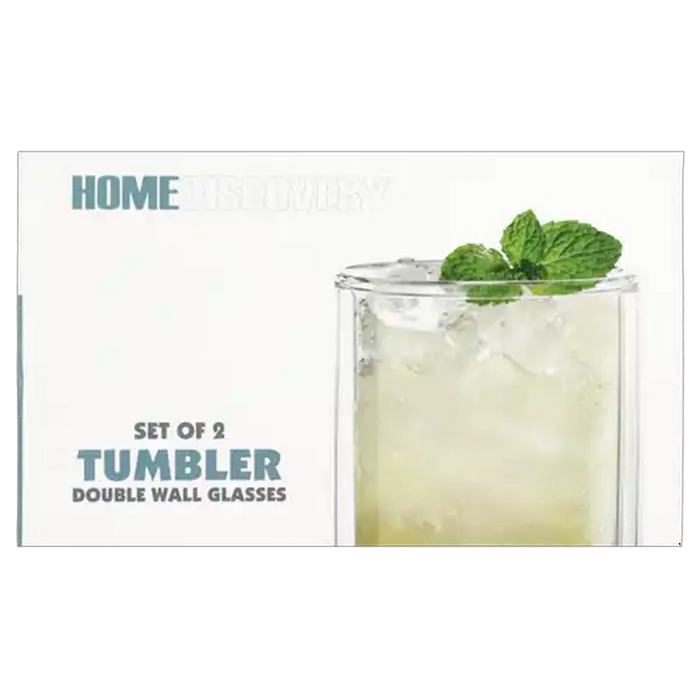 Image of Home Discovery Double Wall Glass Arista Tumbler 300ml 2-Pack