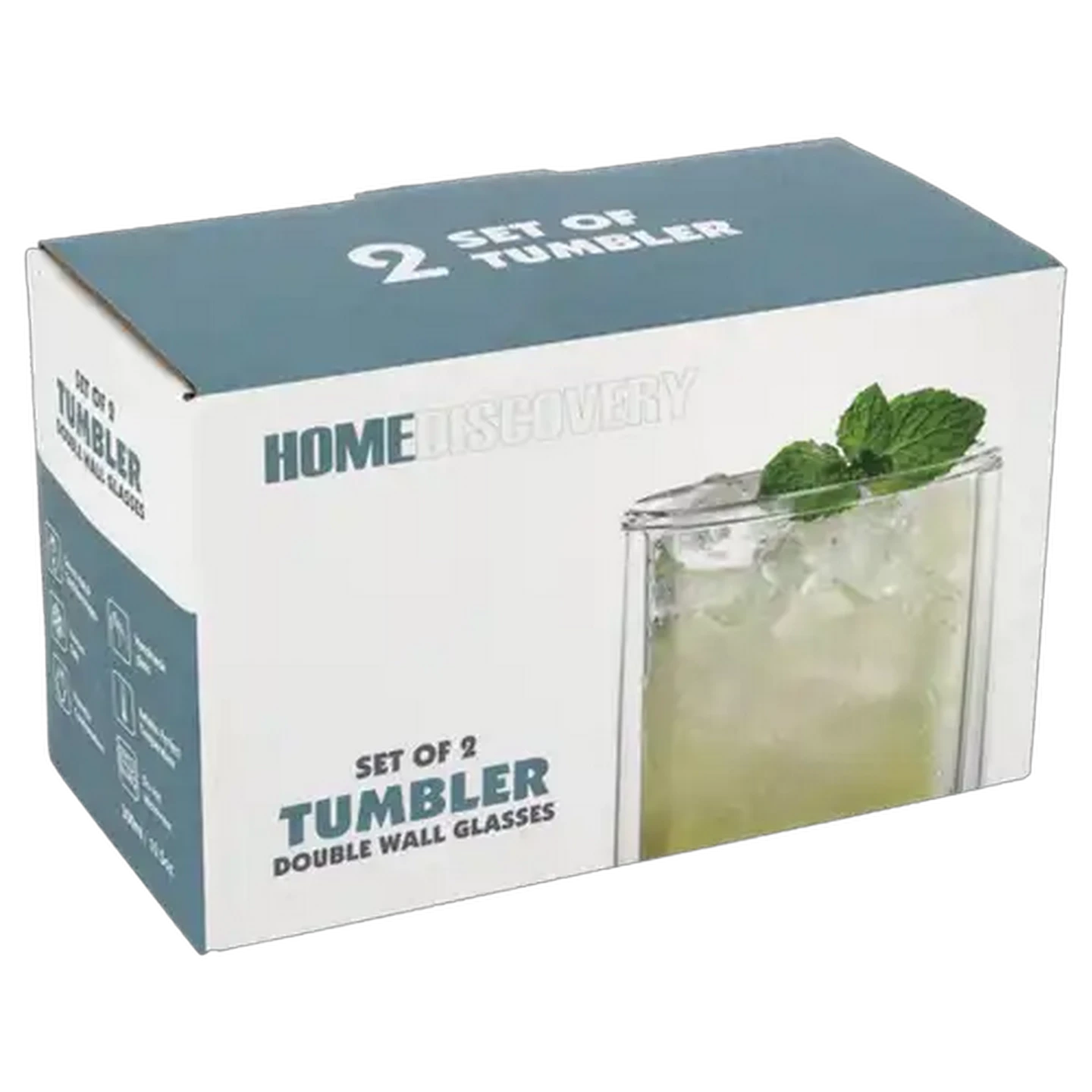 Image of Home Discovery Double Wall Glass Arista Tumbler 300ml 2-Pack