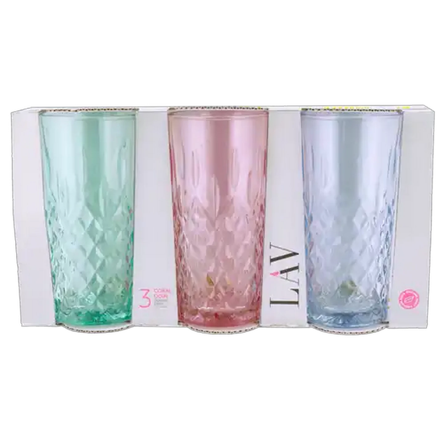 Image of LAV Coral Odin Hiball Glass 3 Piece Set