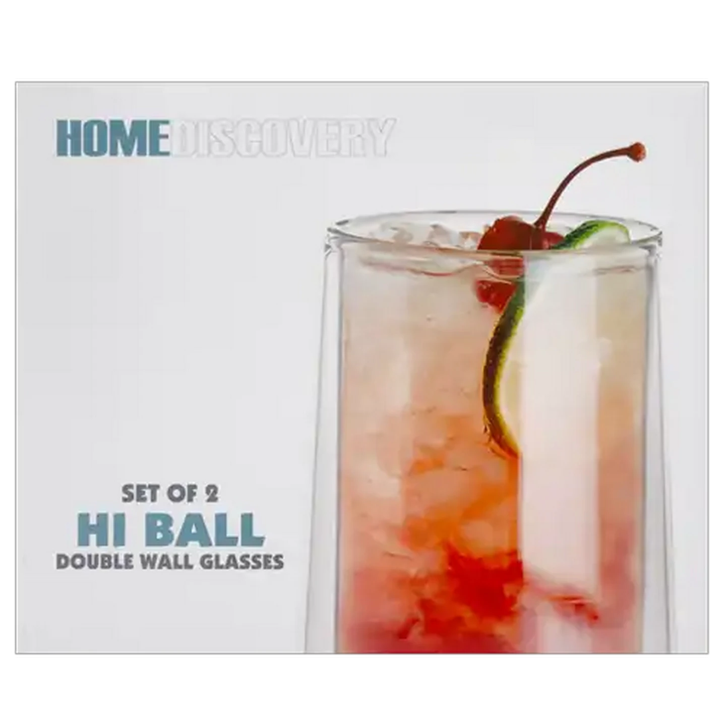 Image of Home Discovery Double Wall Glass Arista Hi Ball 350ml 2-Pack