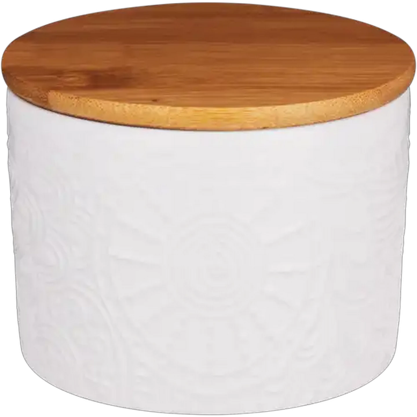 Image of Black or White Small Ceramic Canister 11 x 11 x 8cm (Colour May Vary)