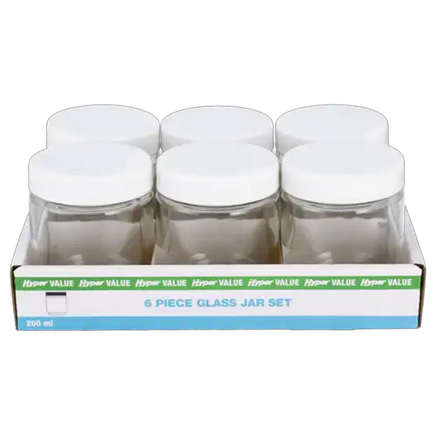 Image of Hyper Value Plain Glass Jar 200ml 6 Pack