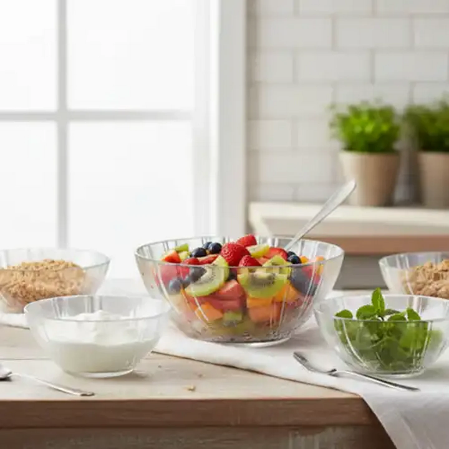 Image of KIM Glass Cinnamon Glass Bowl Set 5-Piece