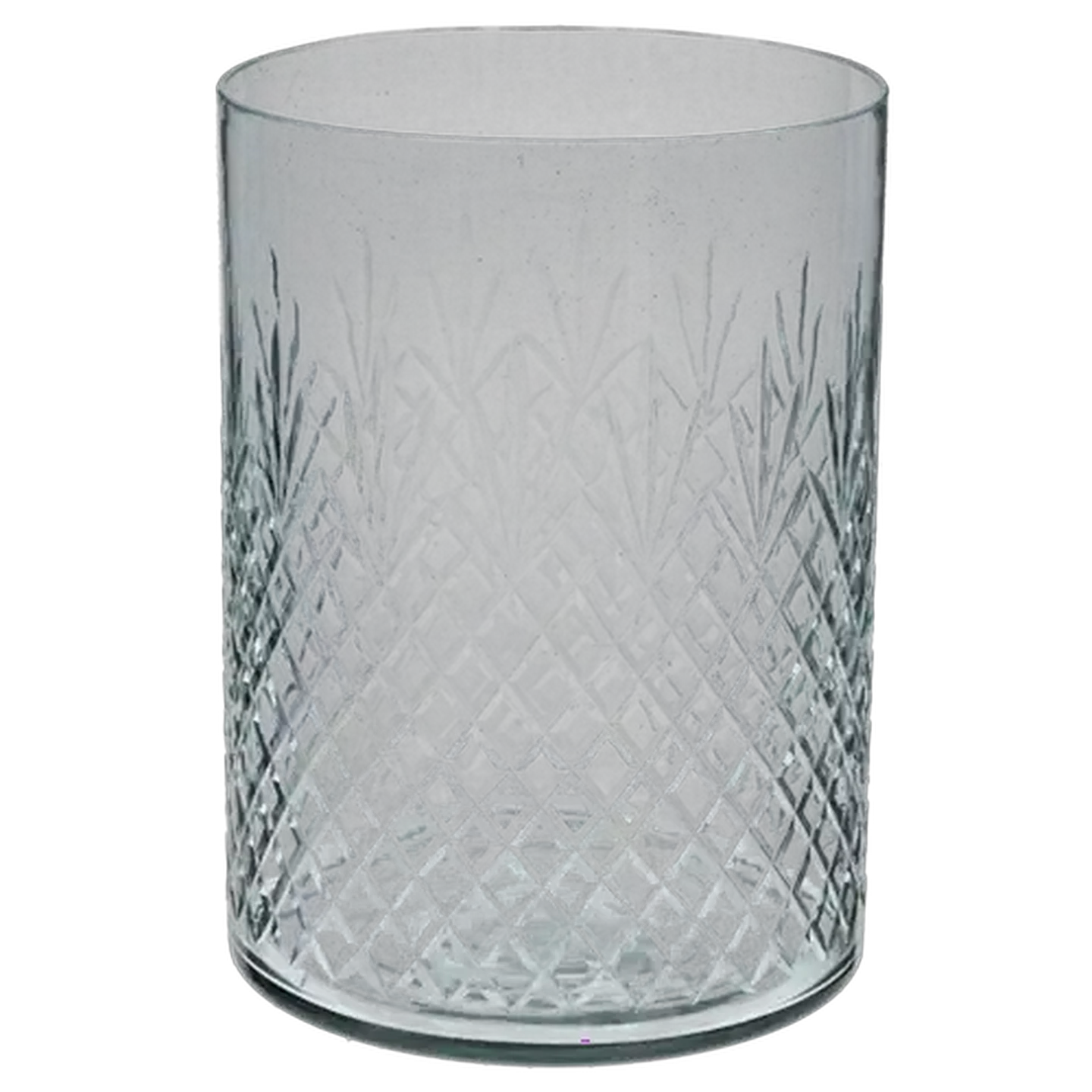 Image of Diamond Cut Vase Glass 18cm