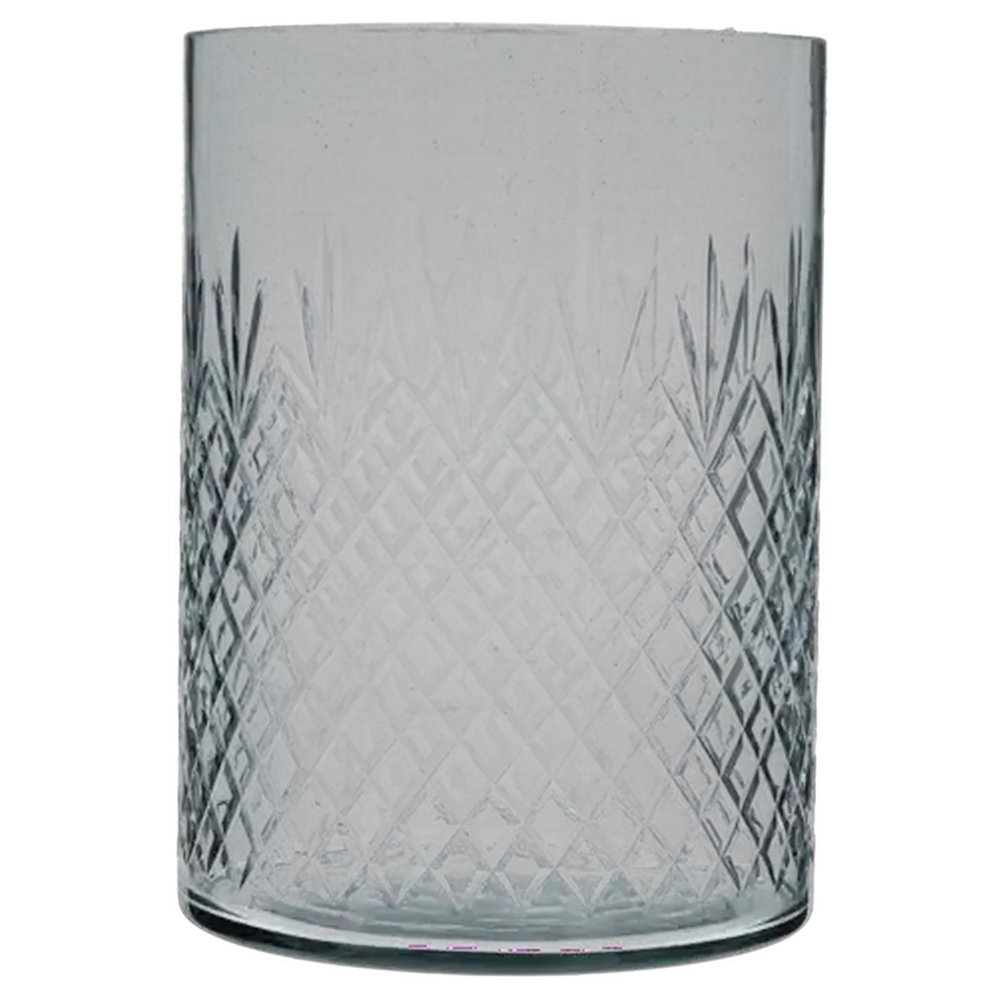 Image of Diamond Cut Vase Glass 18cm