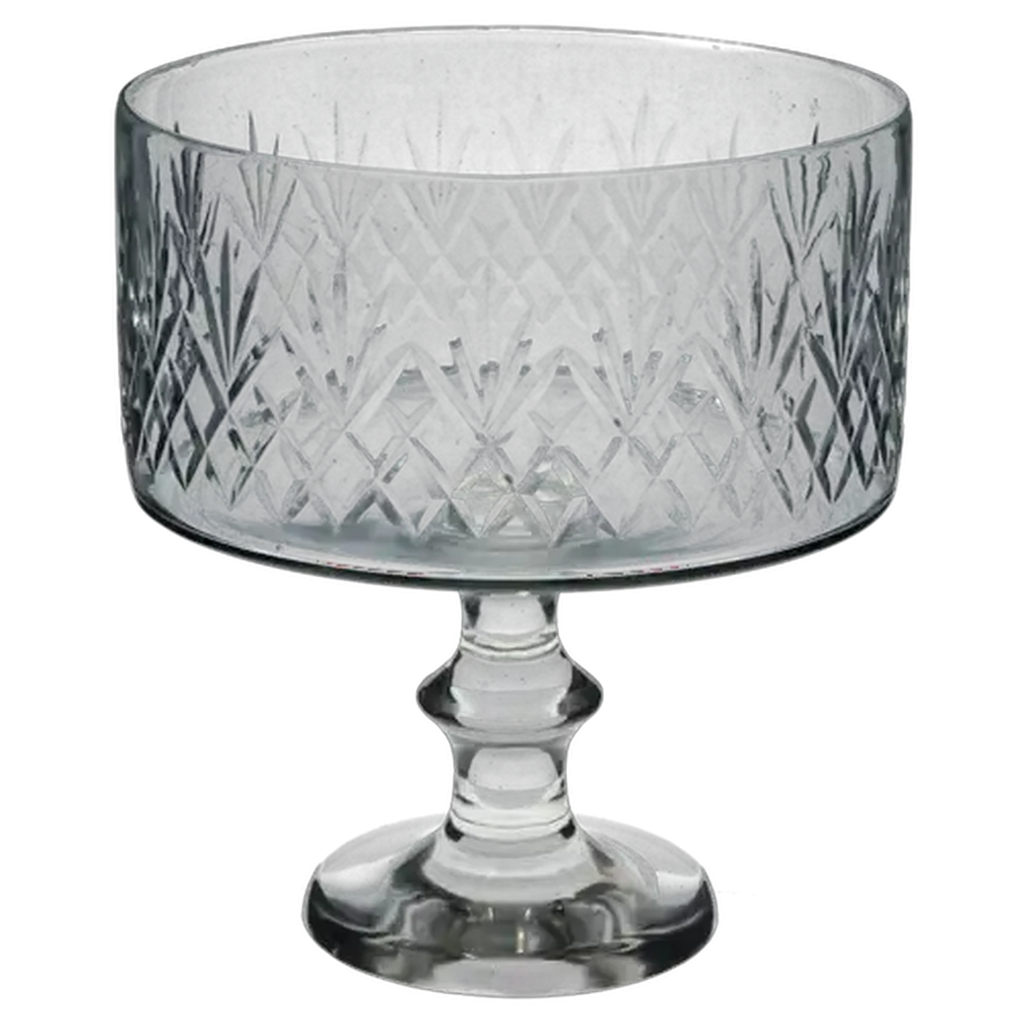 Image of Diamond Cut Bowl Glass 23cm