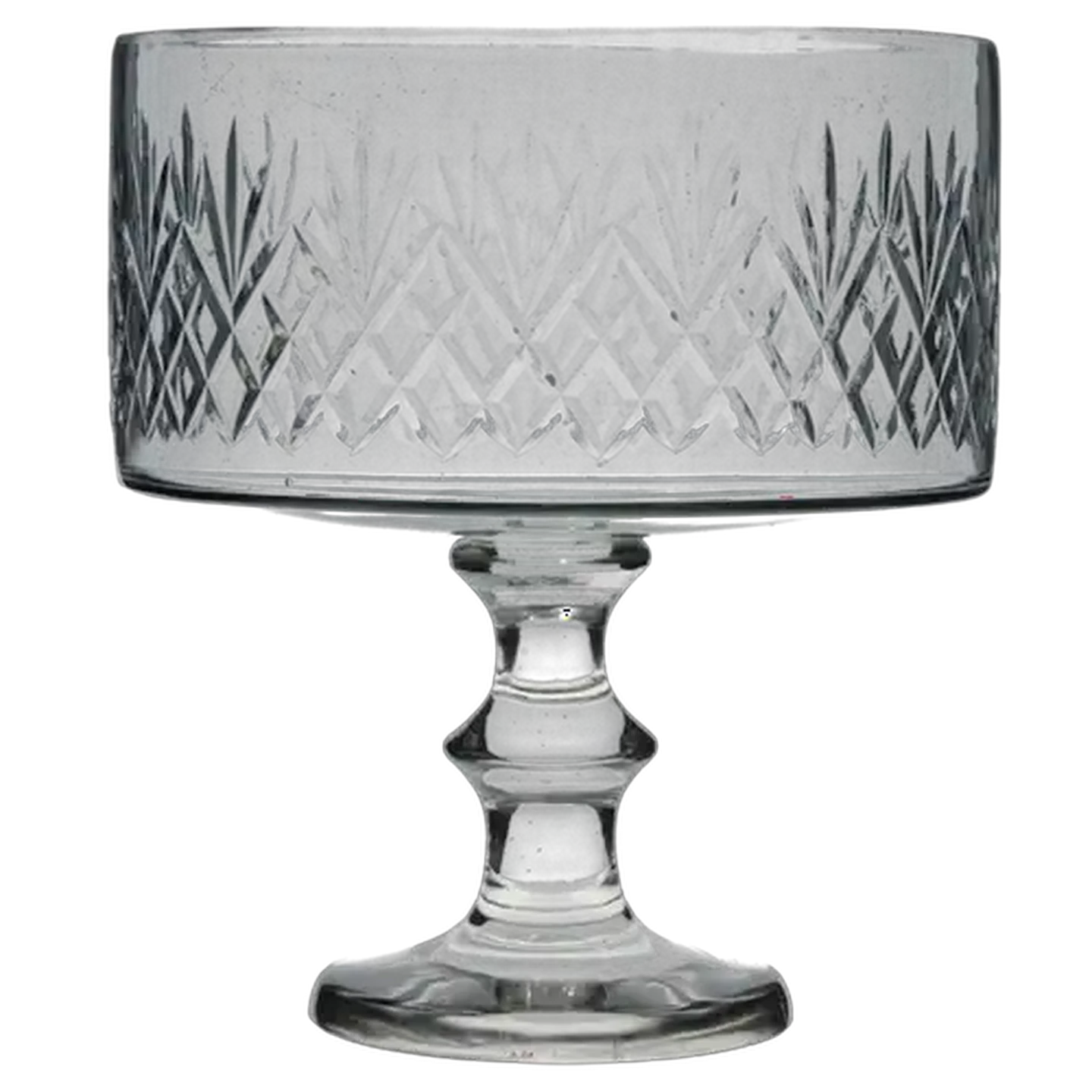 Image of Diamond Cut Bowl Glass 23cm