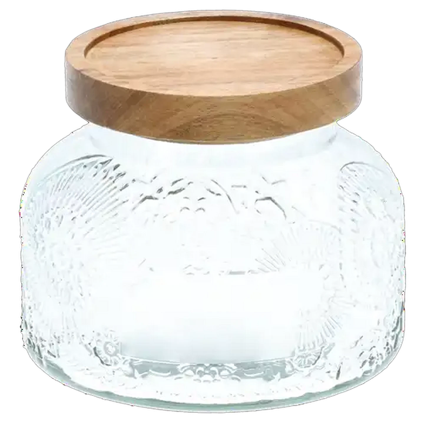 Image of Embossed Glass Jar with Lid 780ml