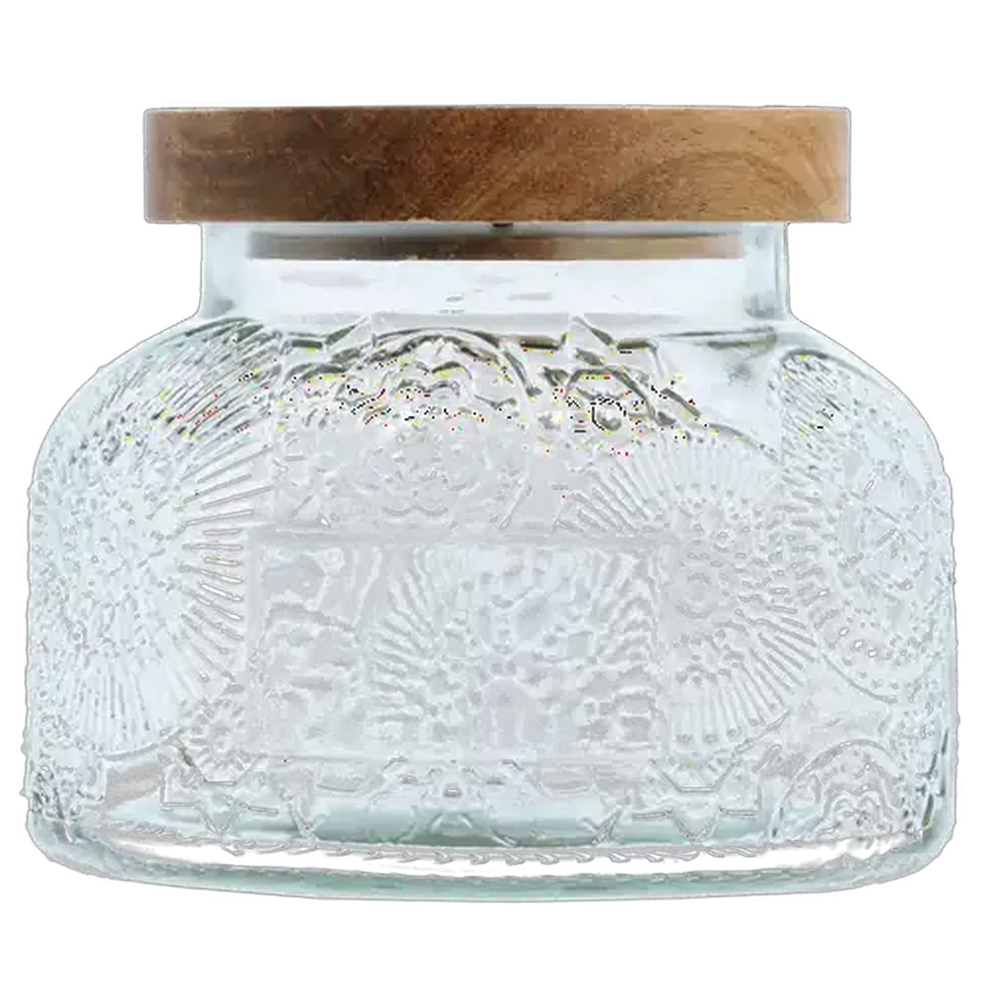 Image of Embossed Glass Jar with Lid 780ml
