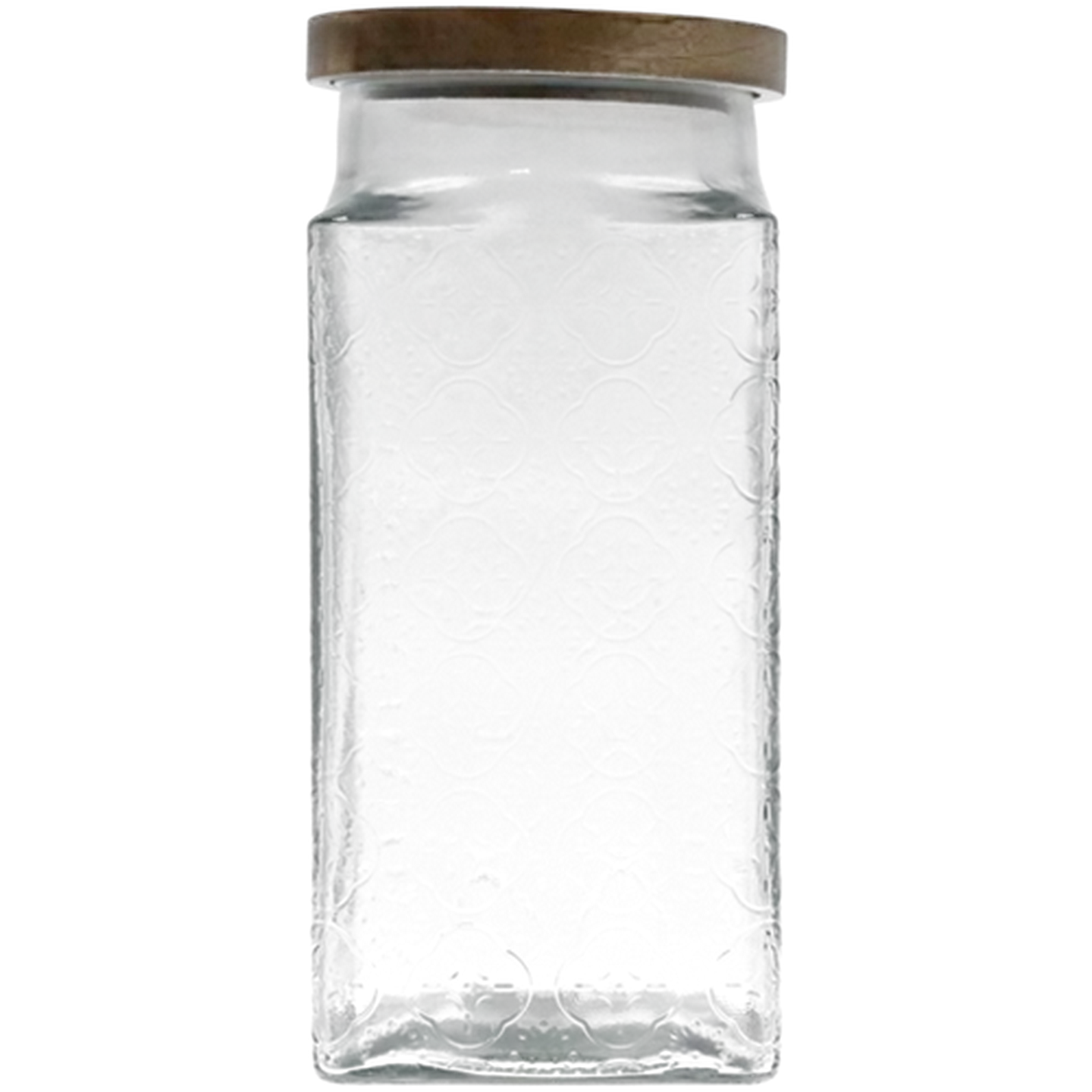 Image of Embossed Square Glass Canister 25cm