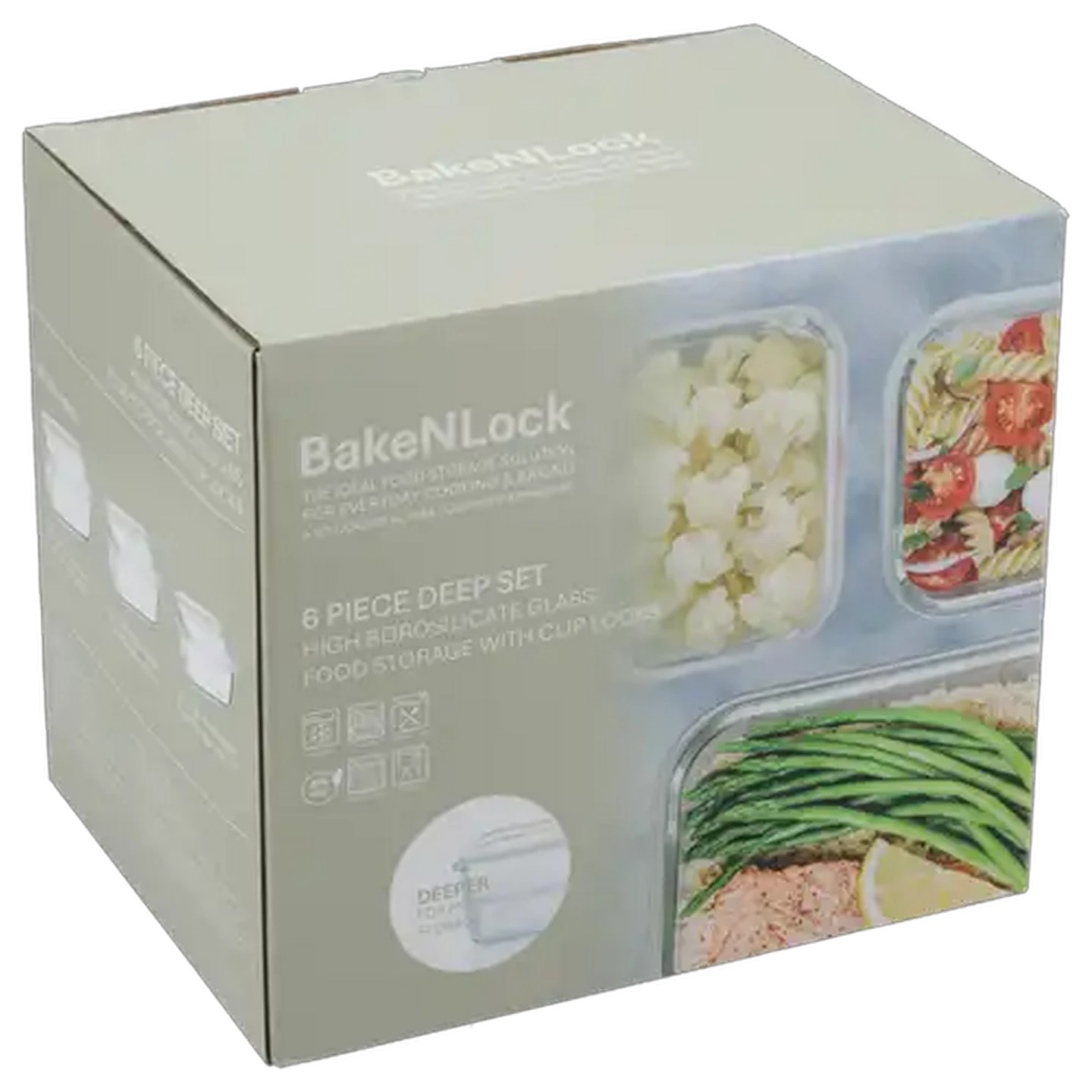 Image of Bake n Lock Glass Rectangular Storage Set 6-Piece