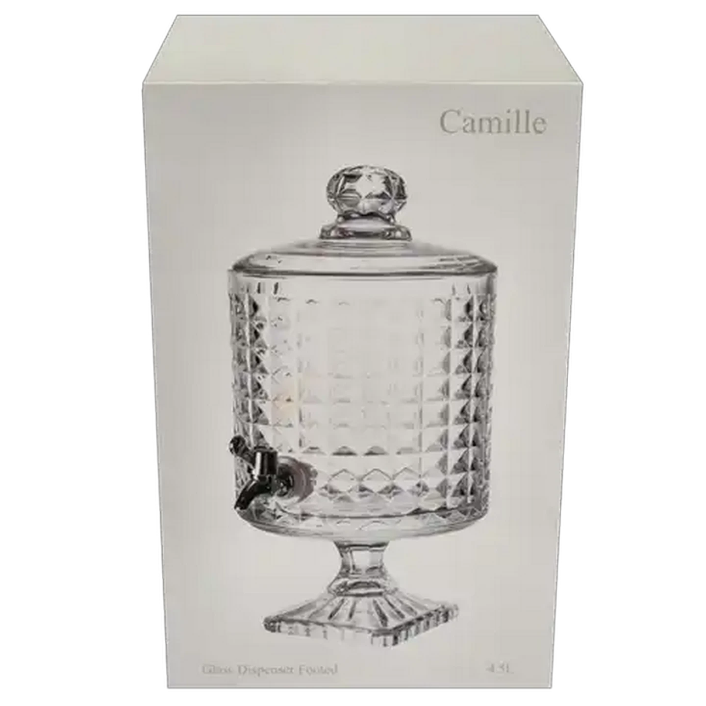 Image of Diamond Footed Glass Dispenser 4.5L