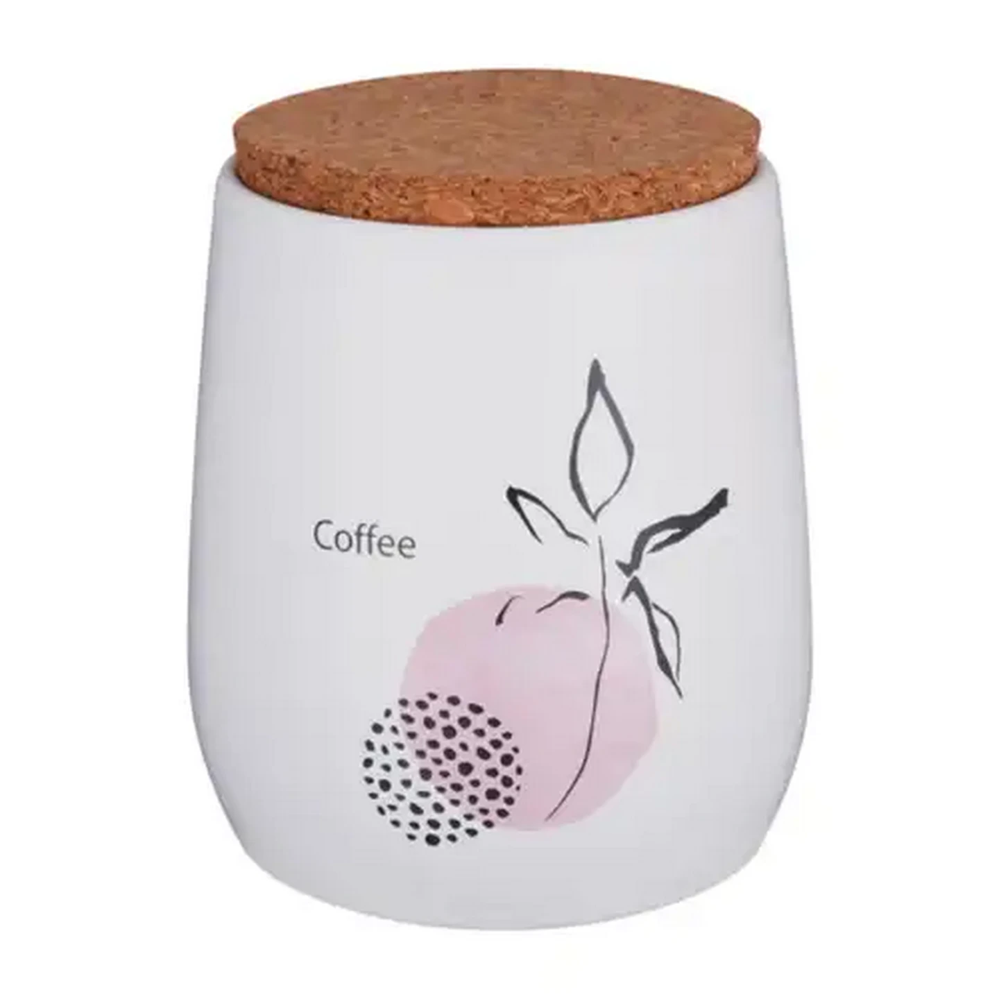 Image of Floral Canister With Cork Lid (Print May Vary)