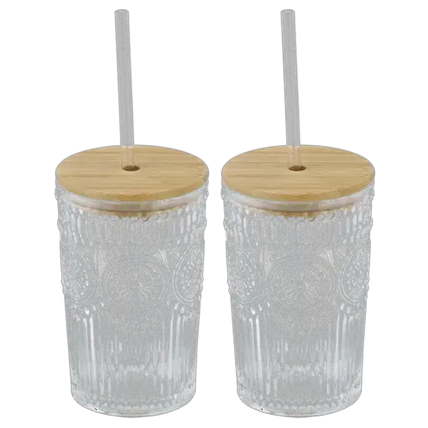 Image of Poetry Glass Jar with Lid & Straw 2 Piece