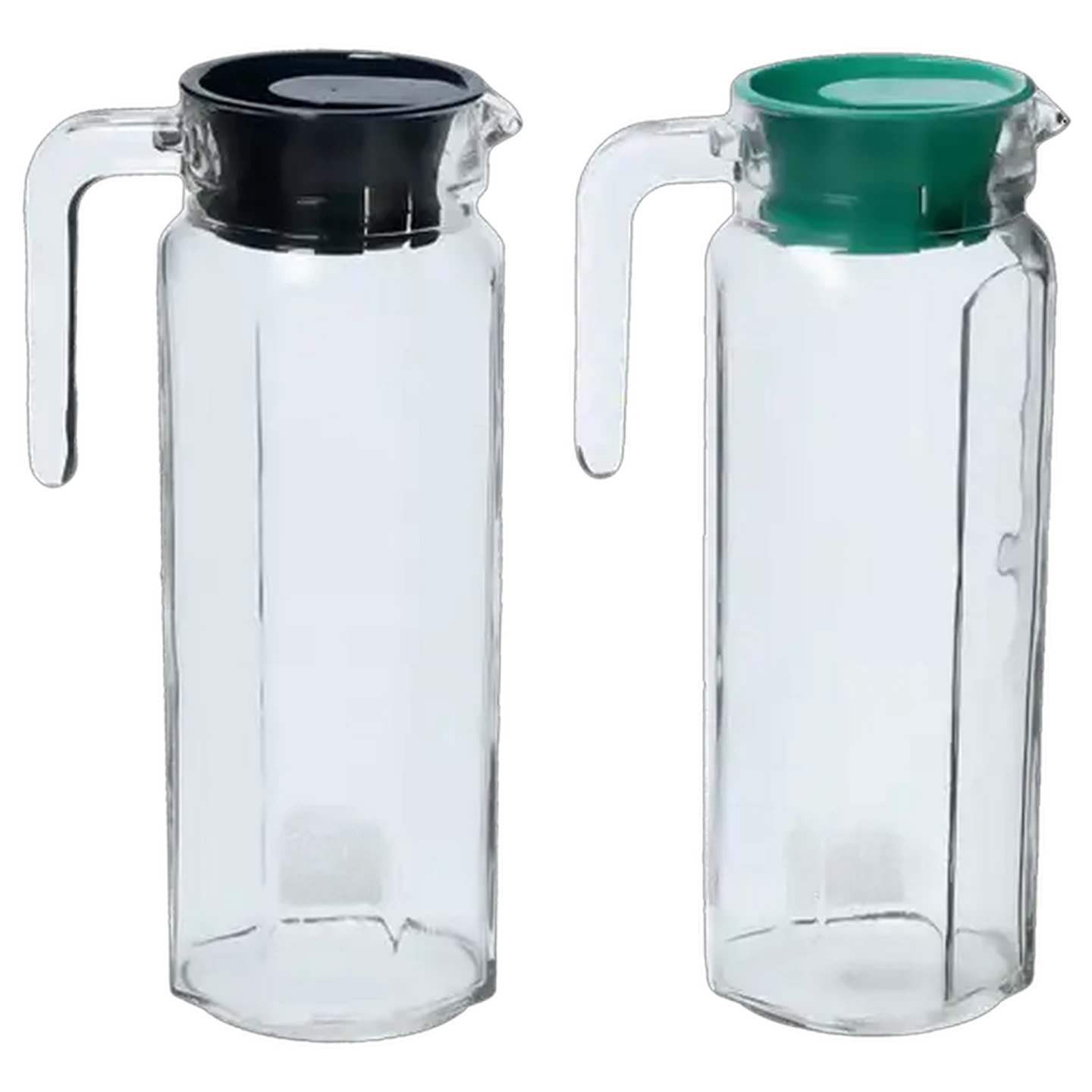 Image of Hexagon Glass Jug with Lid Single (Colour May Vary)