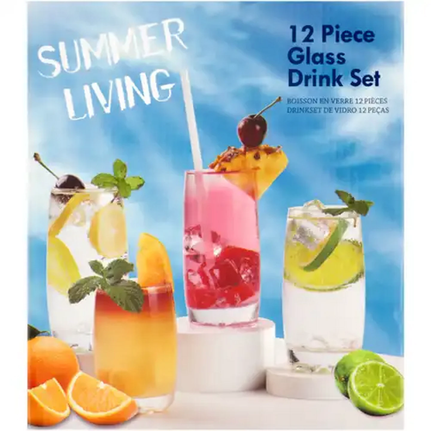 Image of Summer Living Glass Drink 12 Piece Set