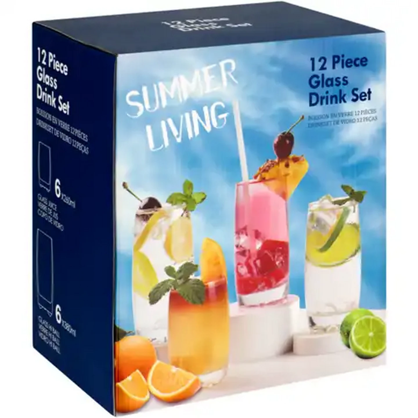 Image of Summer Living Glass Drink 12 Piece Set