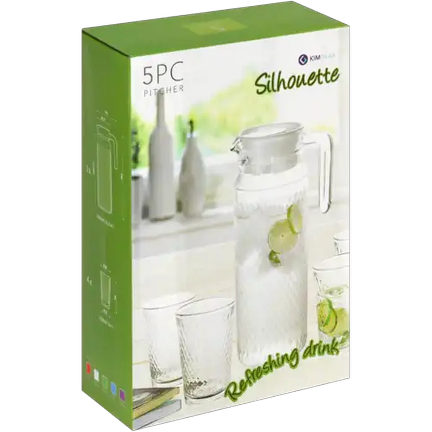 Image of KIM Glass Silhouette Pitcher And Glasses 5 Piece Set