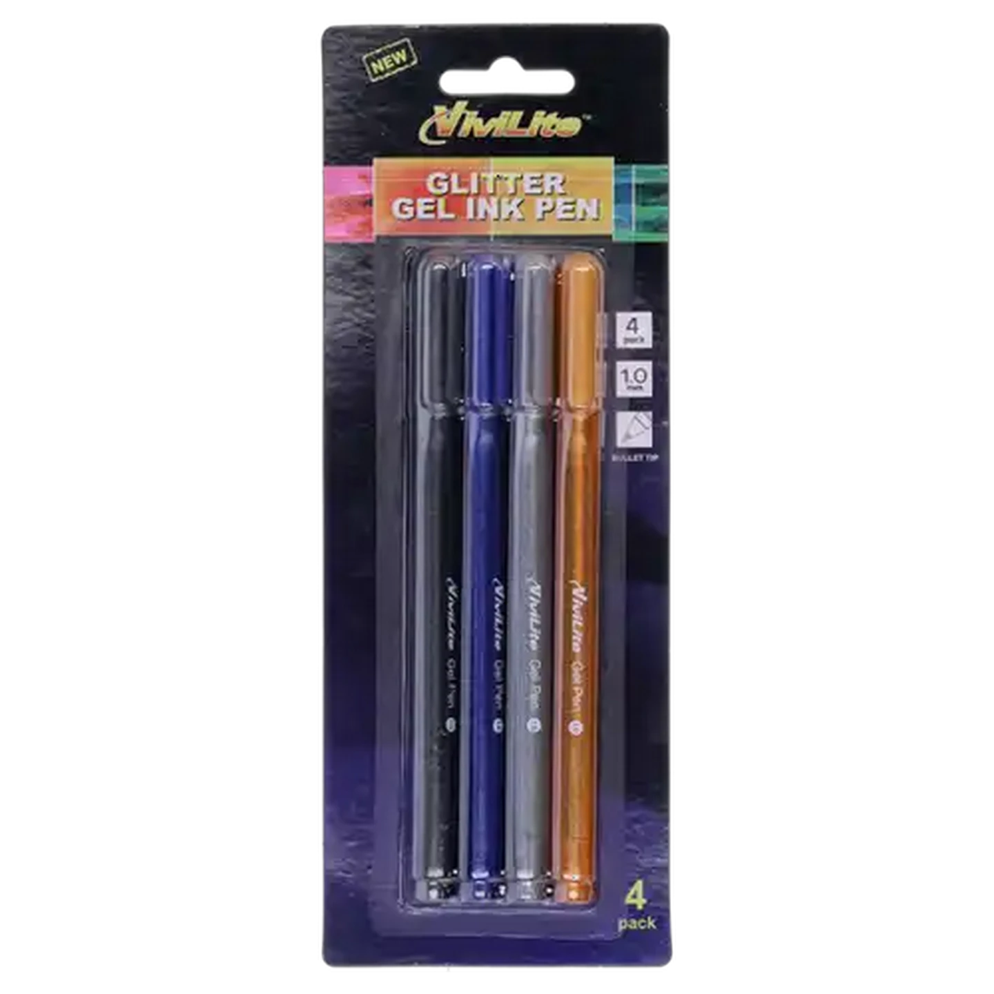 Image of Vivilite Glitter Gel Ink Pens 1.0mm 4-Pack
