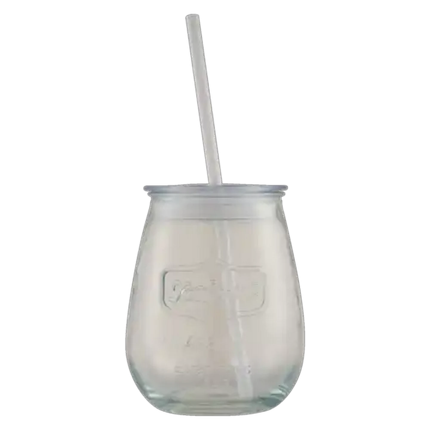 Image of Fat Belly Cocktail Glass Jar With Lid & Straw