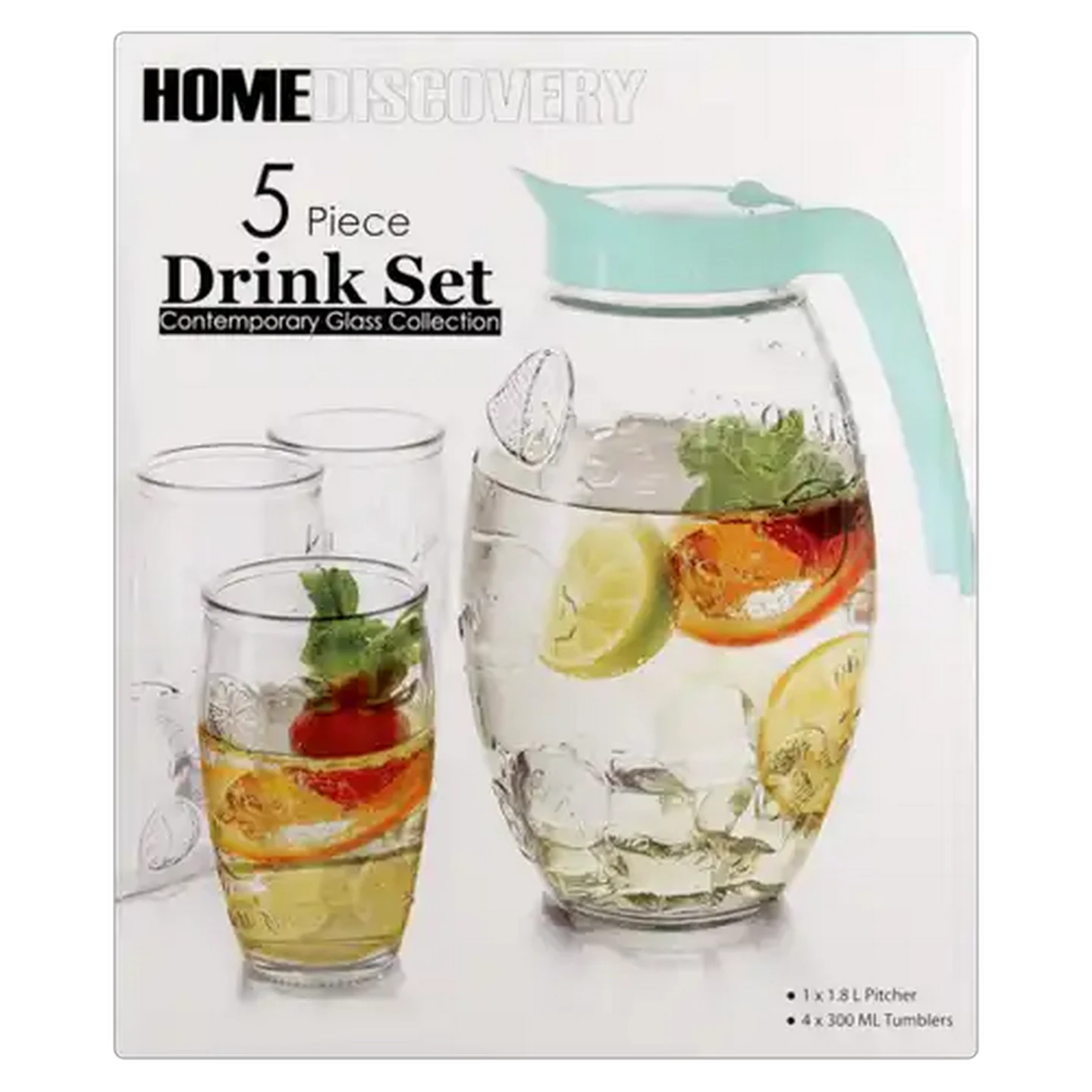 Image of Home Discovery Lemonade Glass Drink Set 5 Piece