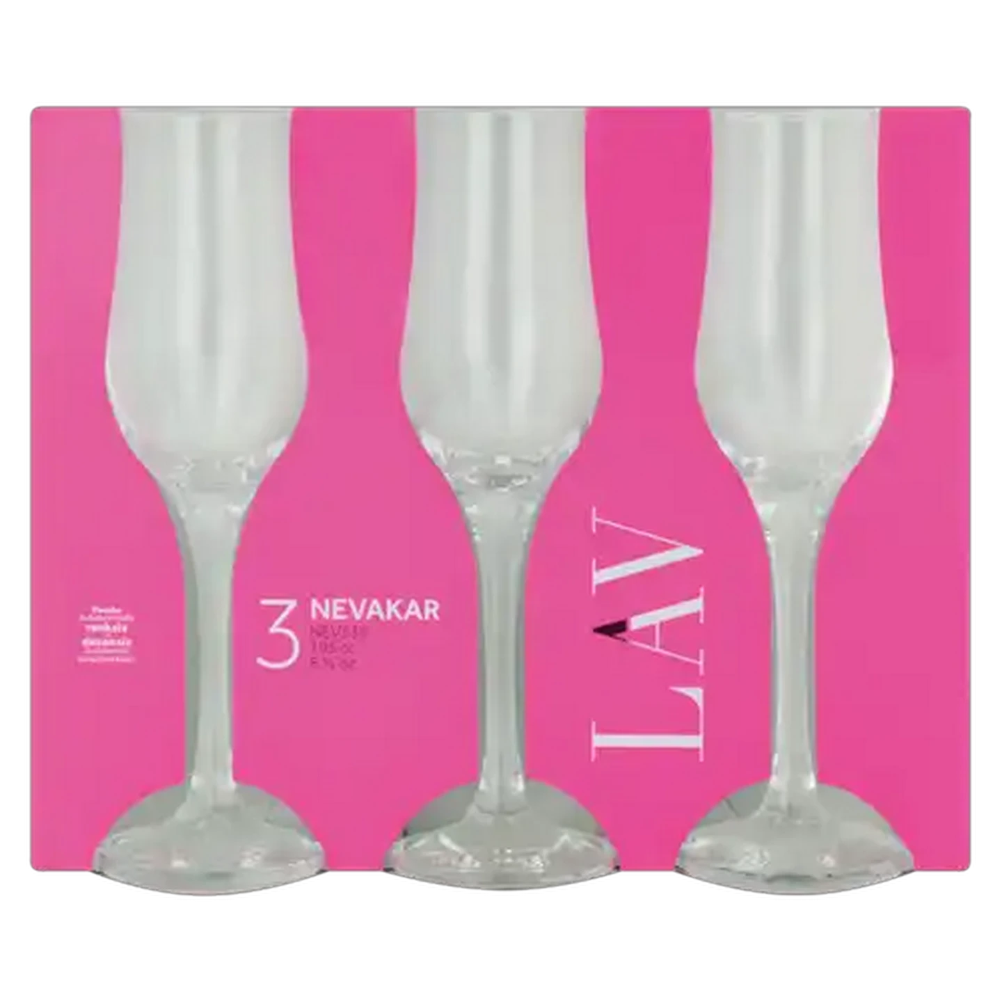 Image of LAV Nevakar Flute Glass Set 3 Piece