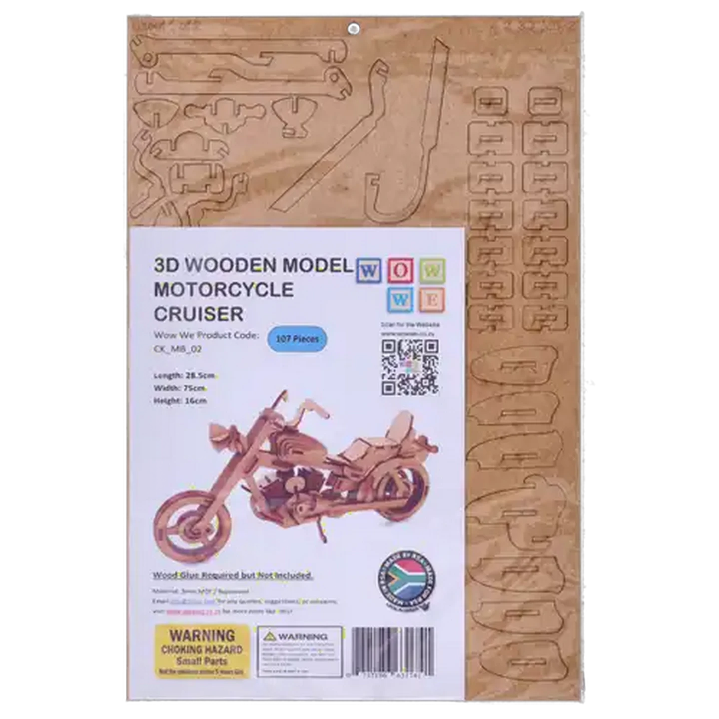 Image of Wow We Motorcycle Cruiser 3D Wooden Model