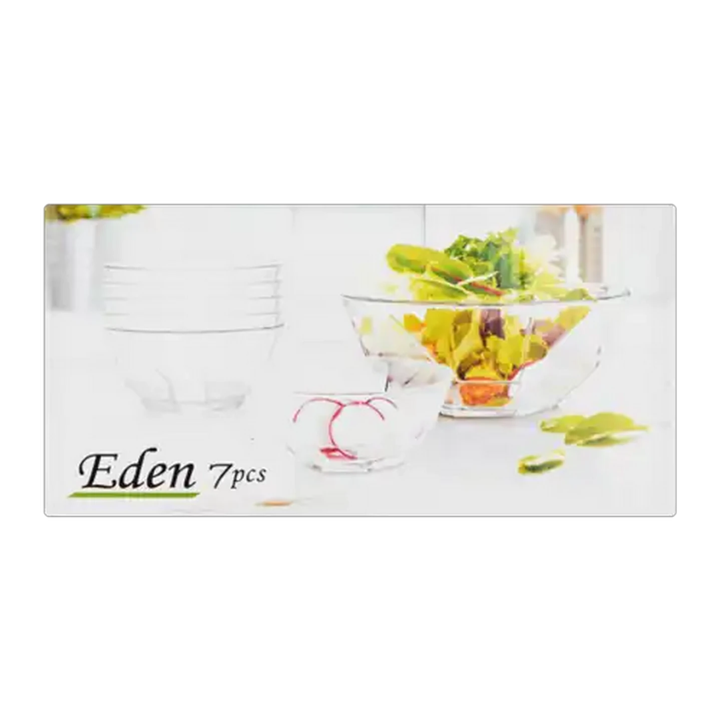 Image of Eden Glass Salad Bowl Set 7 Piece