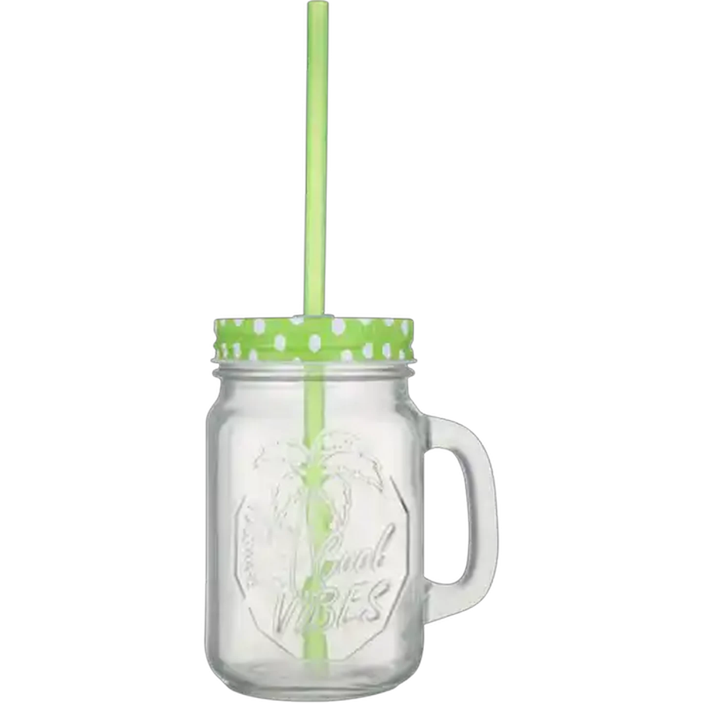 Image of Glass Jug With Straw (Colour May Vary)