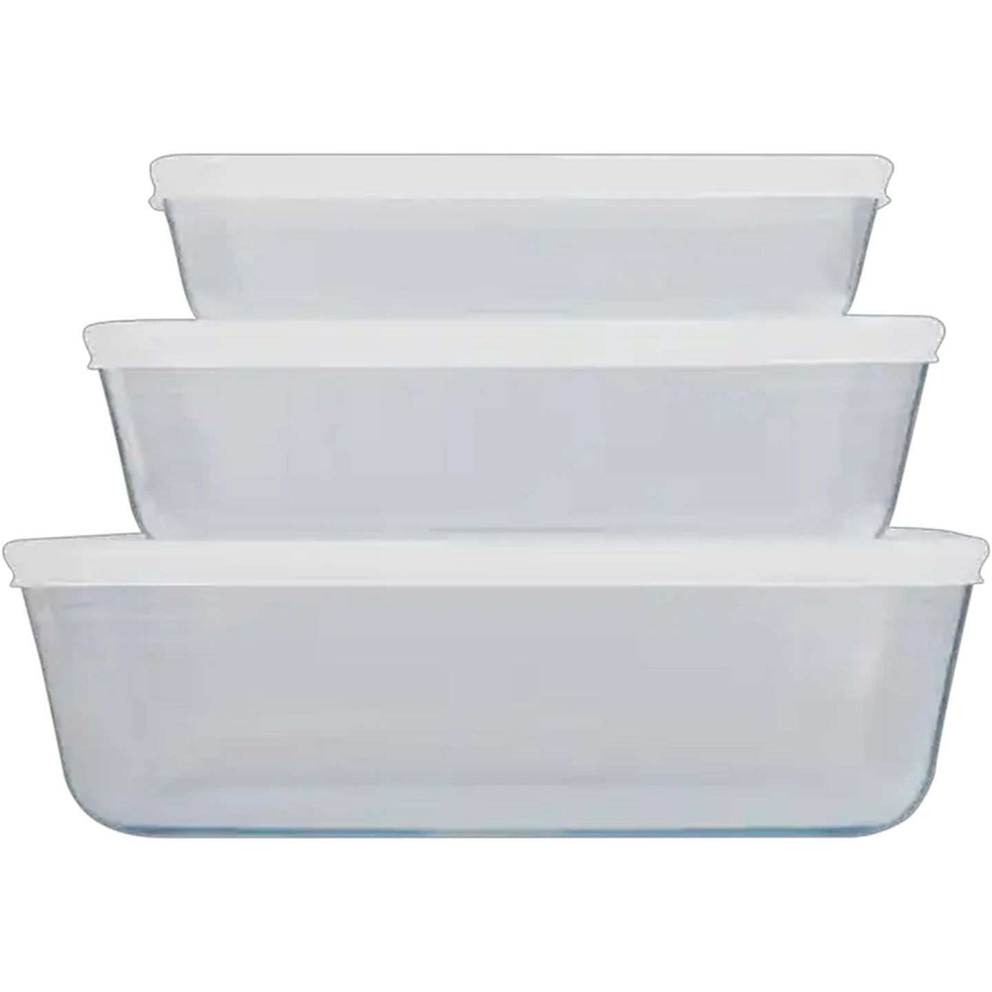 Image of Pyrex Cook&Freeze Rectangular Glass Container With Lid 3 Piece
