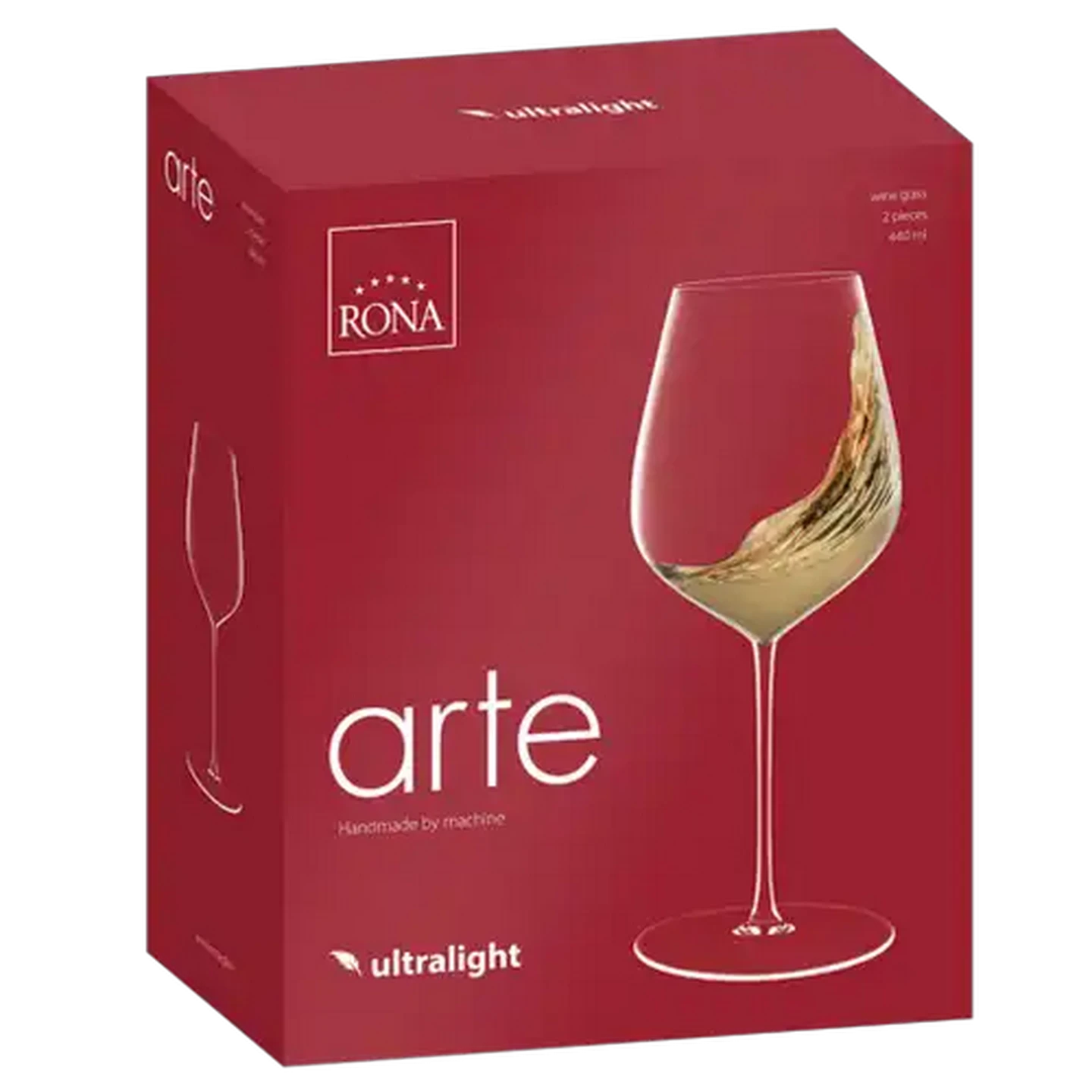 Image of Rona Arte White Wine Glasses 440ml 2 Piece Set