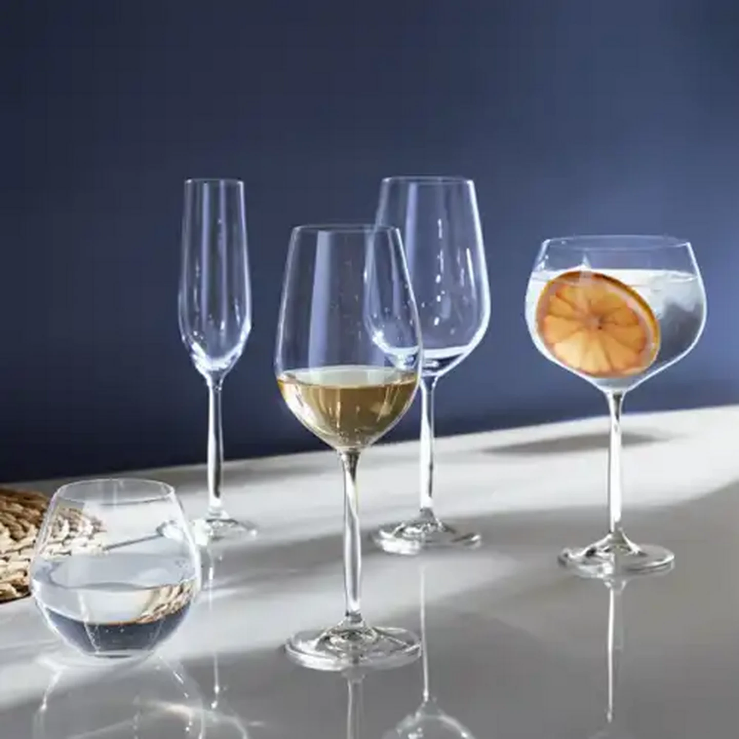 Image of Forage And Feast Lead-Free Crystal Stemless Flute Glasses 190ml 4-Pack