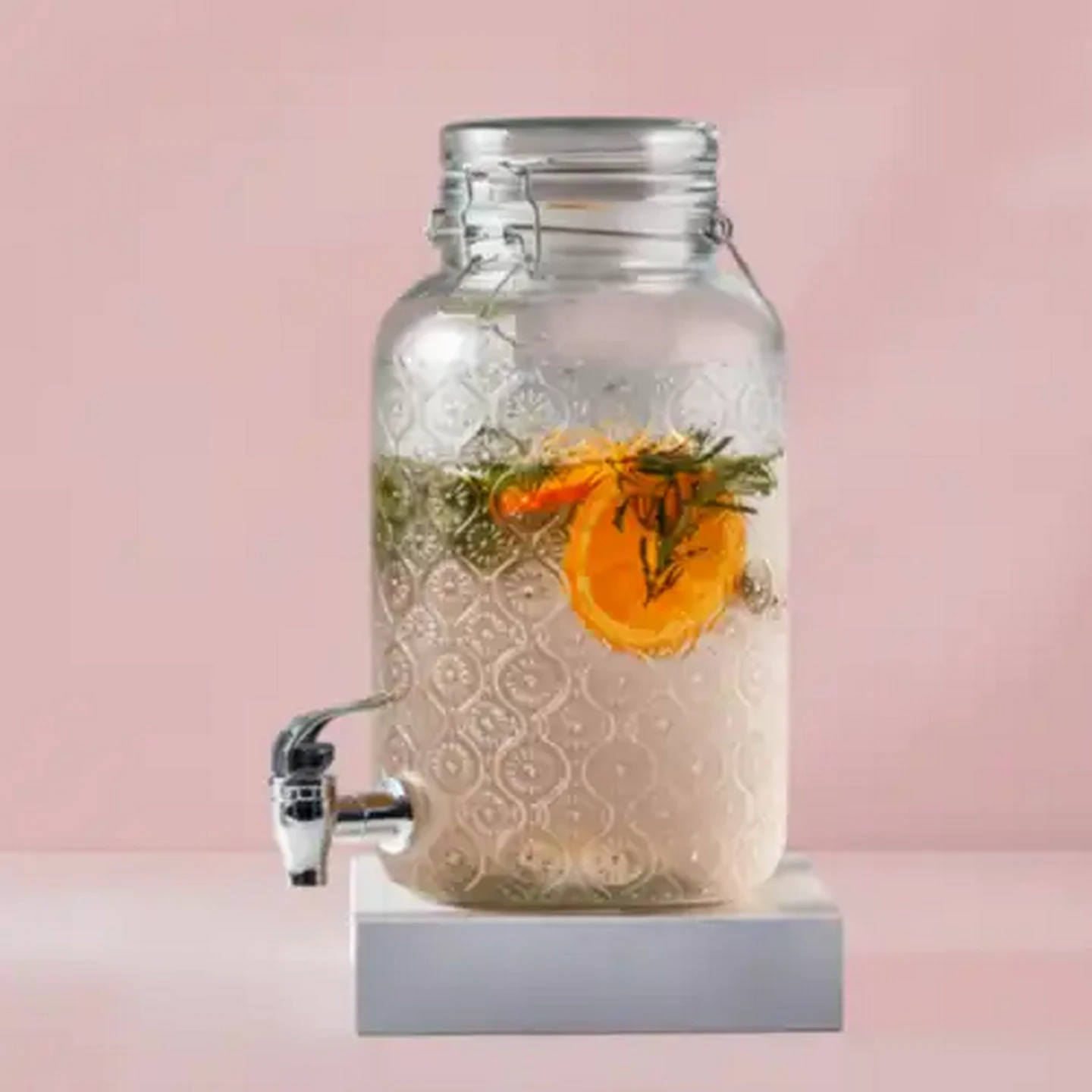 Image of Petite Lace Glass Beverage Dispenser 4L