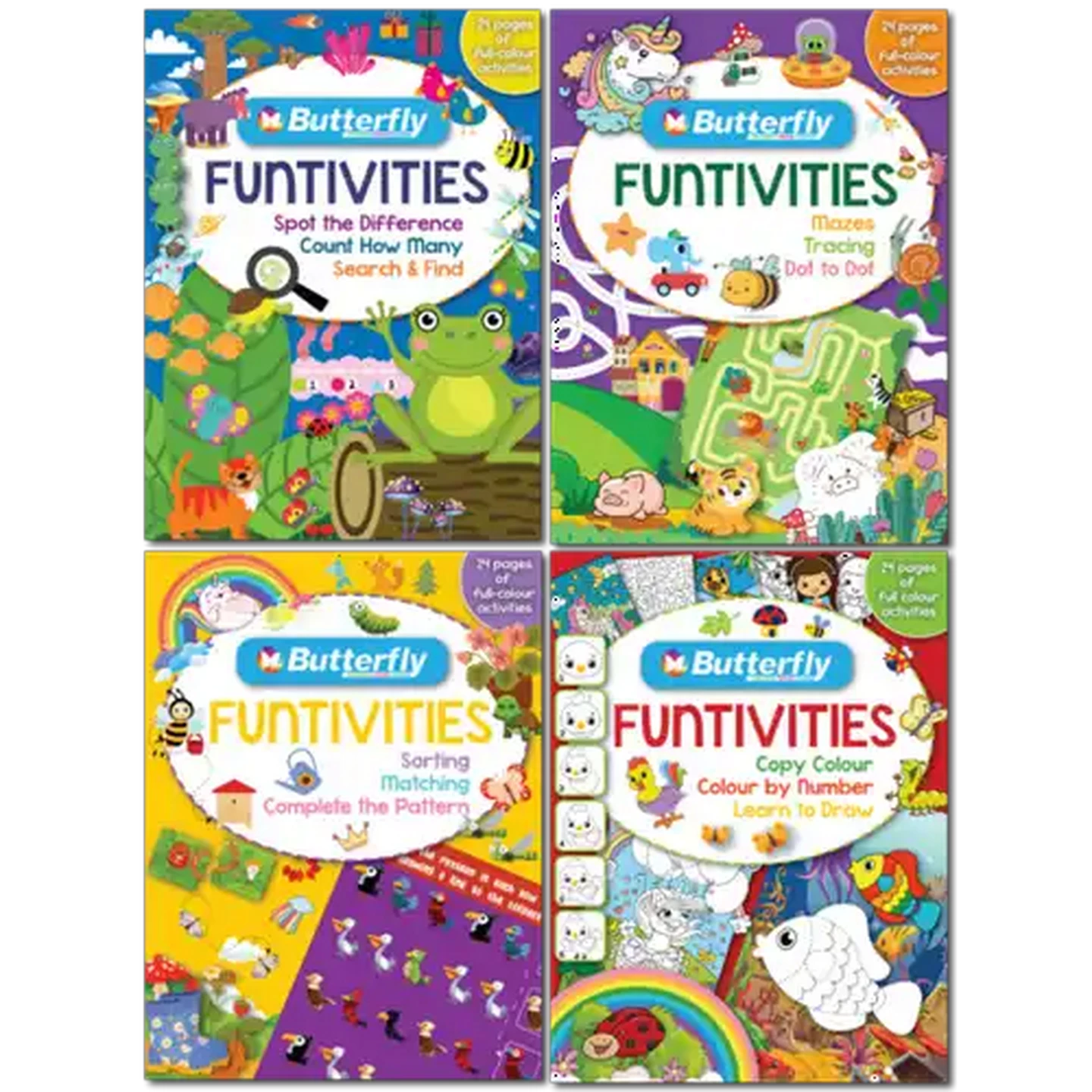 Image of Butterfly Funtivities Activity Book 24 Pages (Design May Vary)