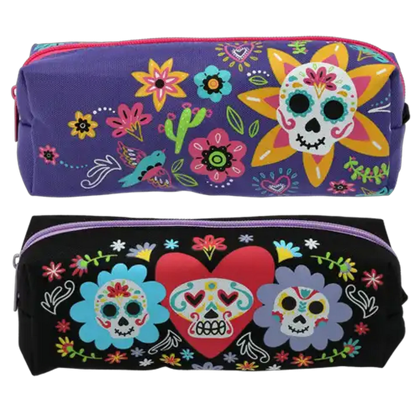Image of Skulls Mix Square Pencil Bag (Design May Vary)
