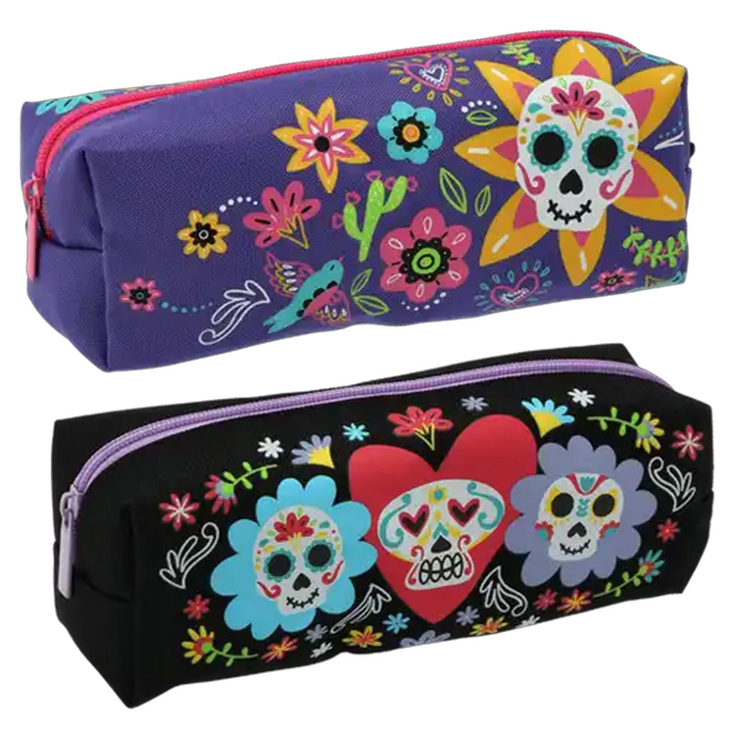 Image of Skulls Mix Square Pencil Bag (Design May Vary)