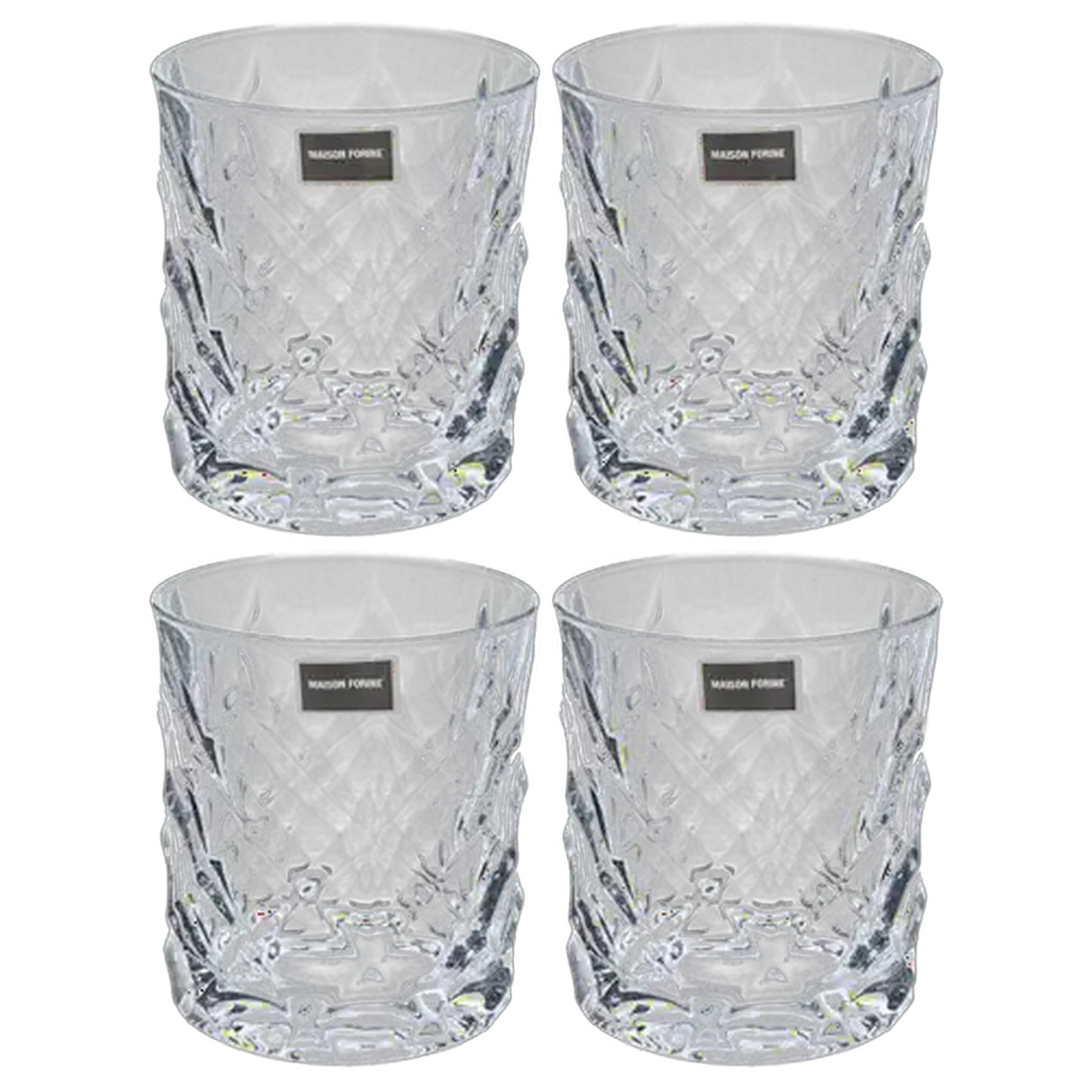 Image of Maison Forine Marine Lounge Bourbon Diamond Glasses 4-Pack