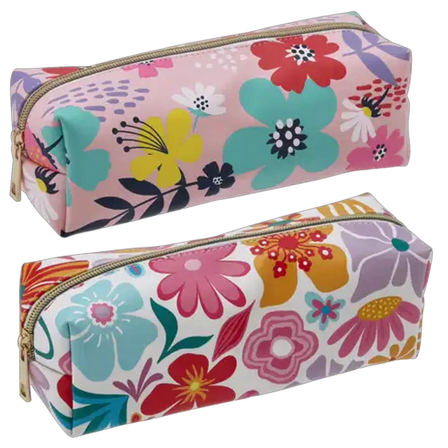 Image of Flowers Square Pencil Bag (Design May Vary)