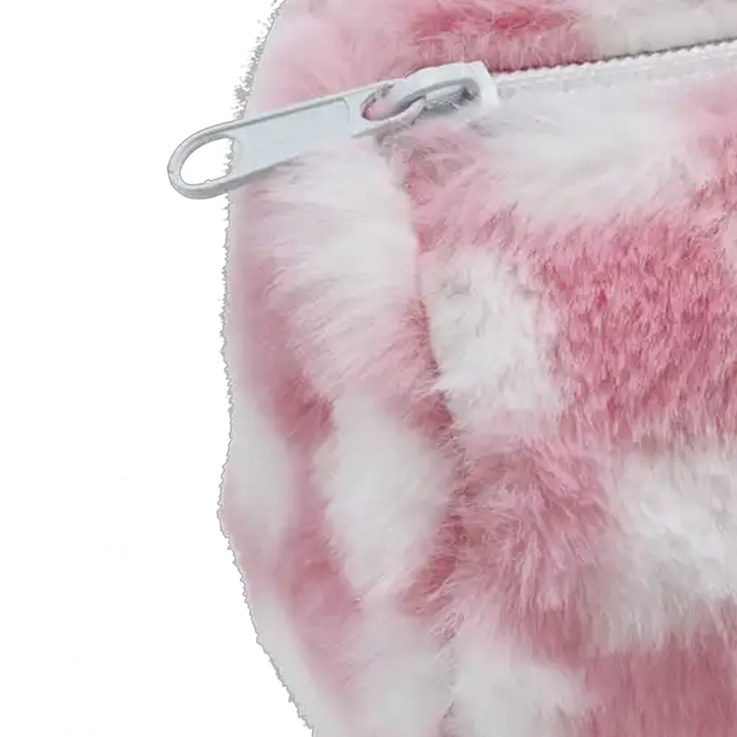 Image of Check Print Fluffy Pencil Bag (Colour May Vary)