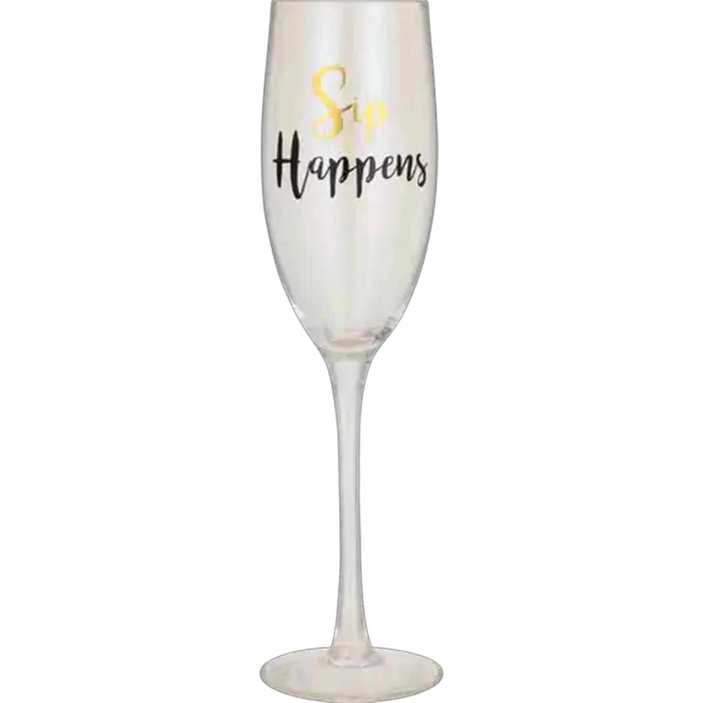 Image of Loose Black & Gold Flute Glass 200ml