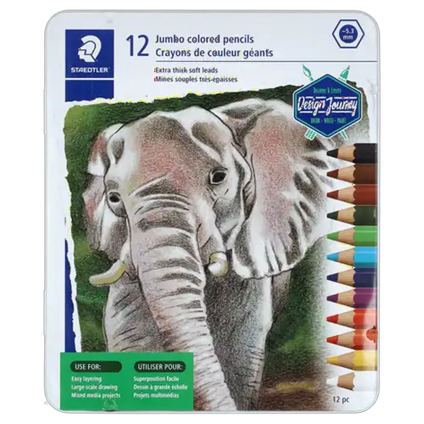 Image of Staedtler Jumbo Colour Pencils with Tin 12-Pack