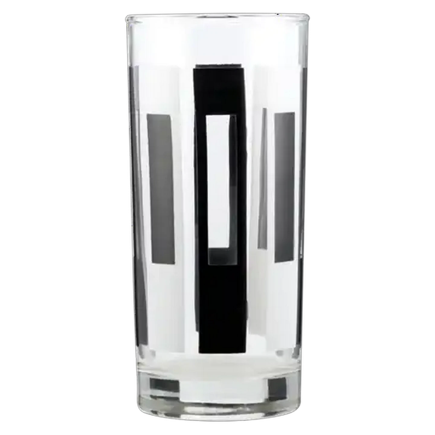 Image of Black & White Vertical Lines Hi Ball Glass