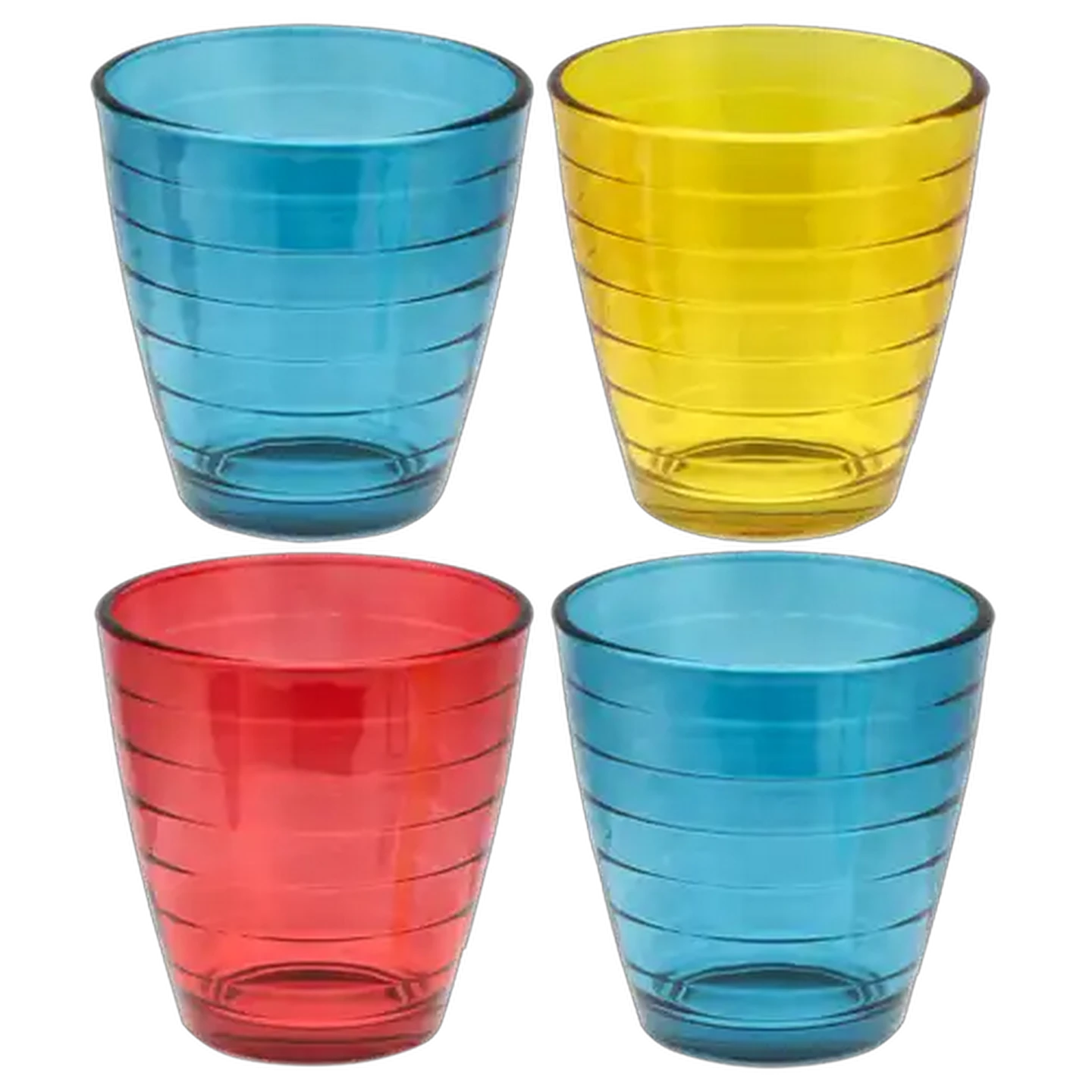 Image of Colour Pop Glass Ring Tumblers 300ml 4 Pack