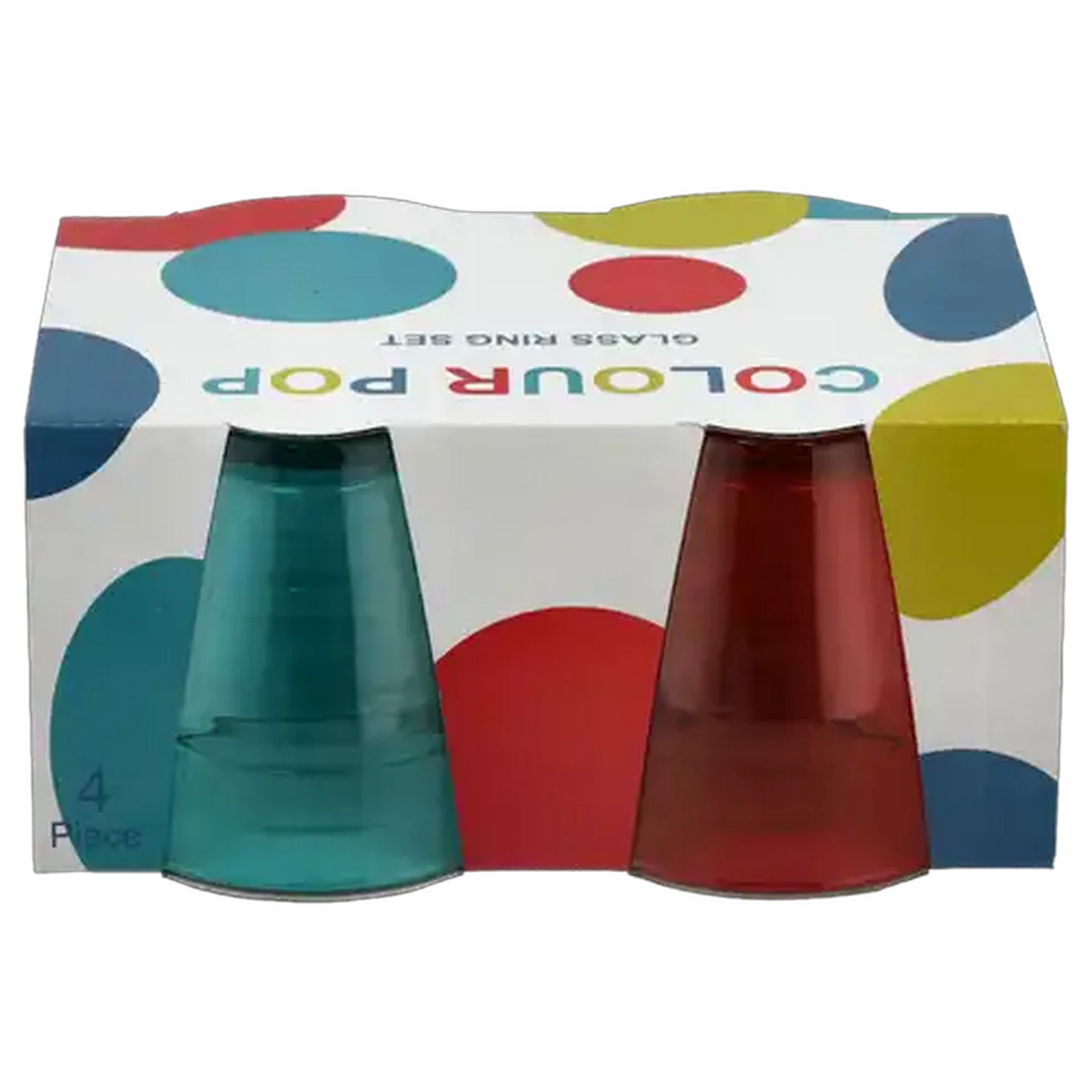 Image of Colour Pop Glass Ring Tumblers 300ml 4 Pack
