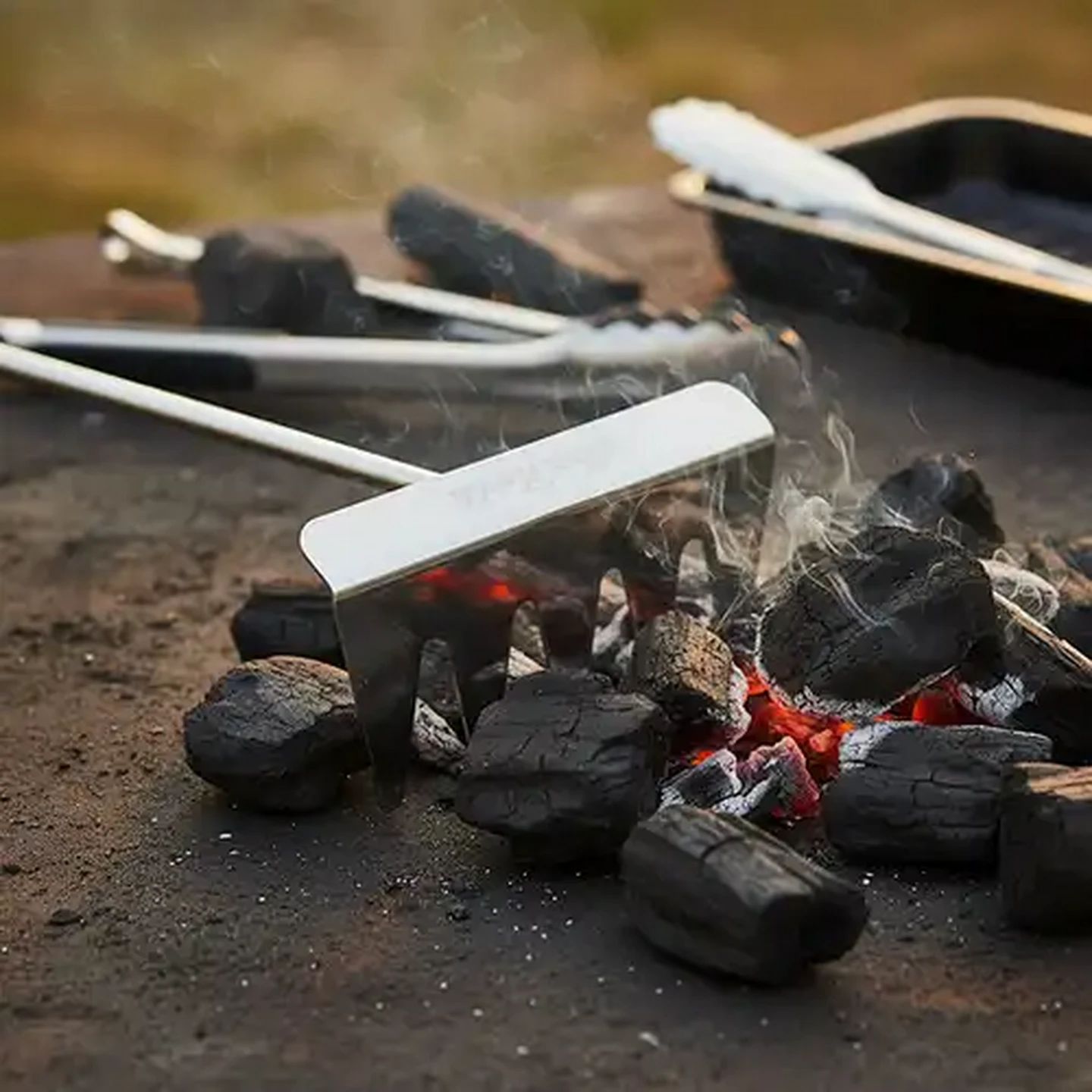 Image of HotRods Silver Stainless Steel Braai Coal Rake